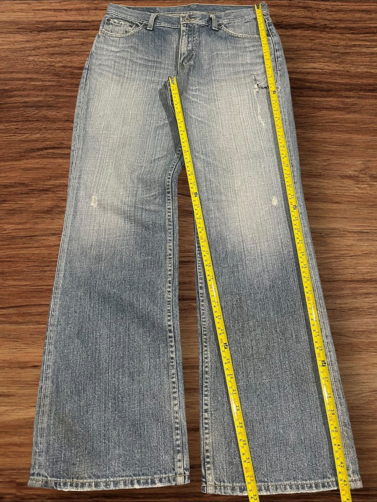 Levi's Vintage Y2K Levi’s Blue Washed Distressed Flare Jeans Size US 31 - 14 Thumbnail