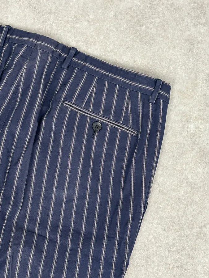 Gucci 2000s Gucci Navy Pinstriped Viscose Classy Pants Size US 34 / EU 50 - 8 Thumbnail