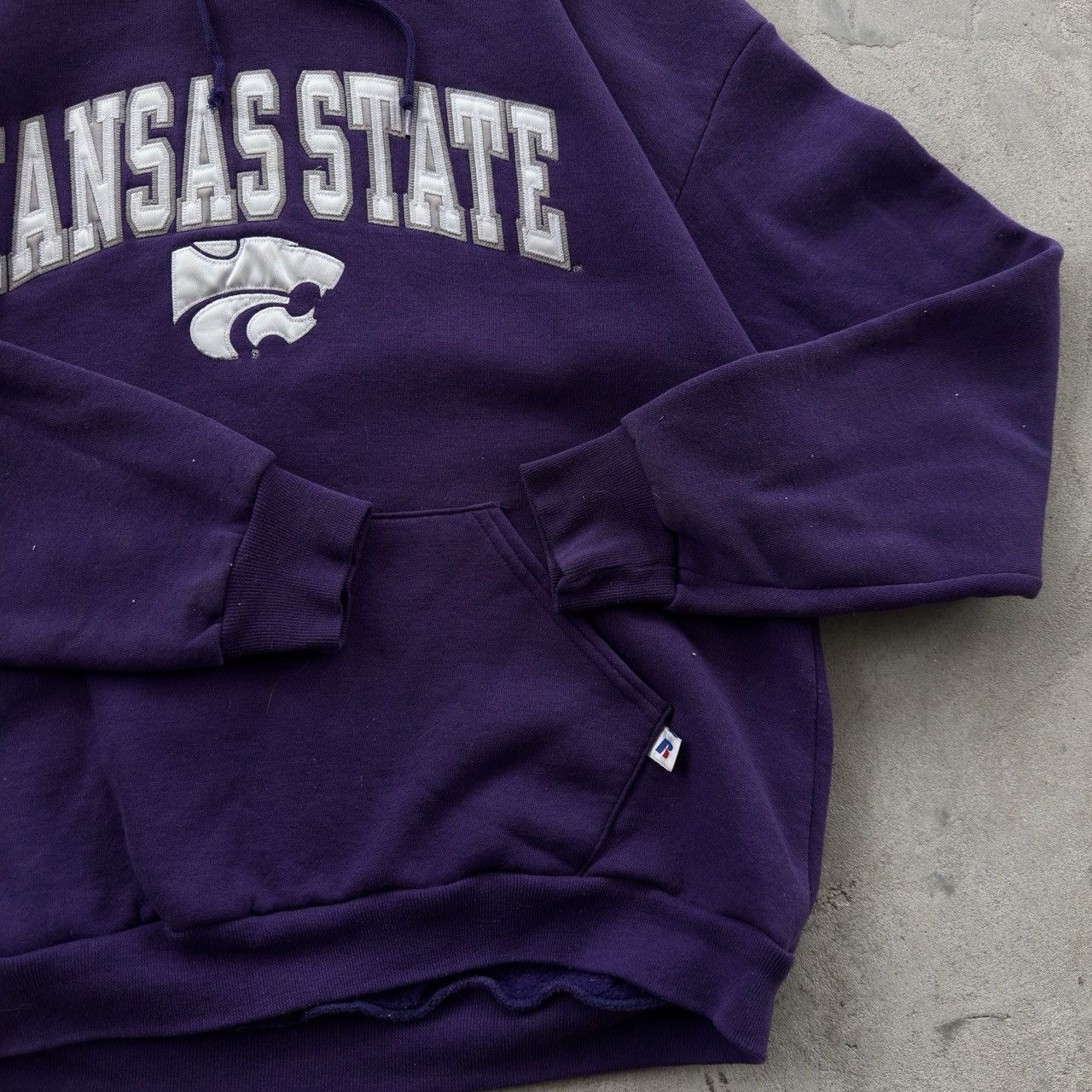 Russell Athletic Vintage 90s Russell Athletic Kansas State Hooded Sweatshirt Size US XL / EU 56 / 4 - 4 Thumbnail