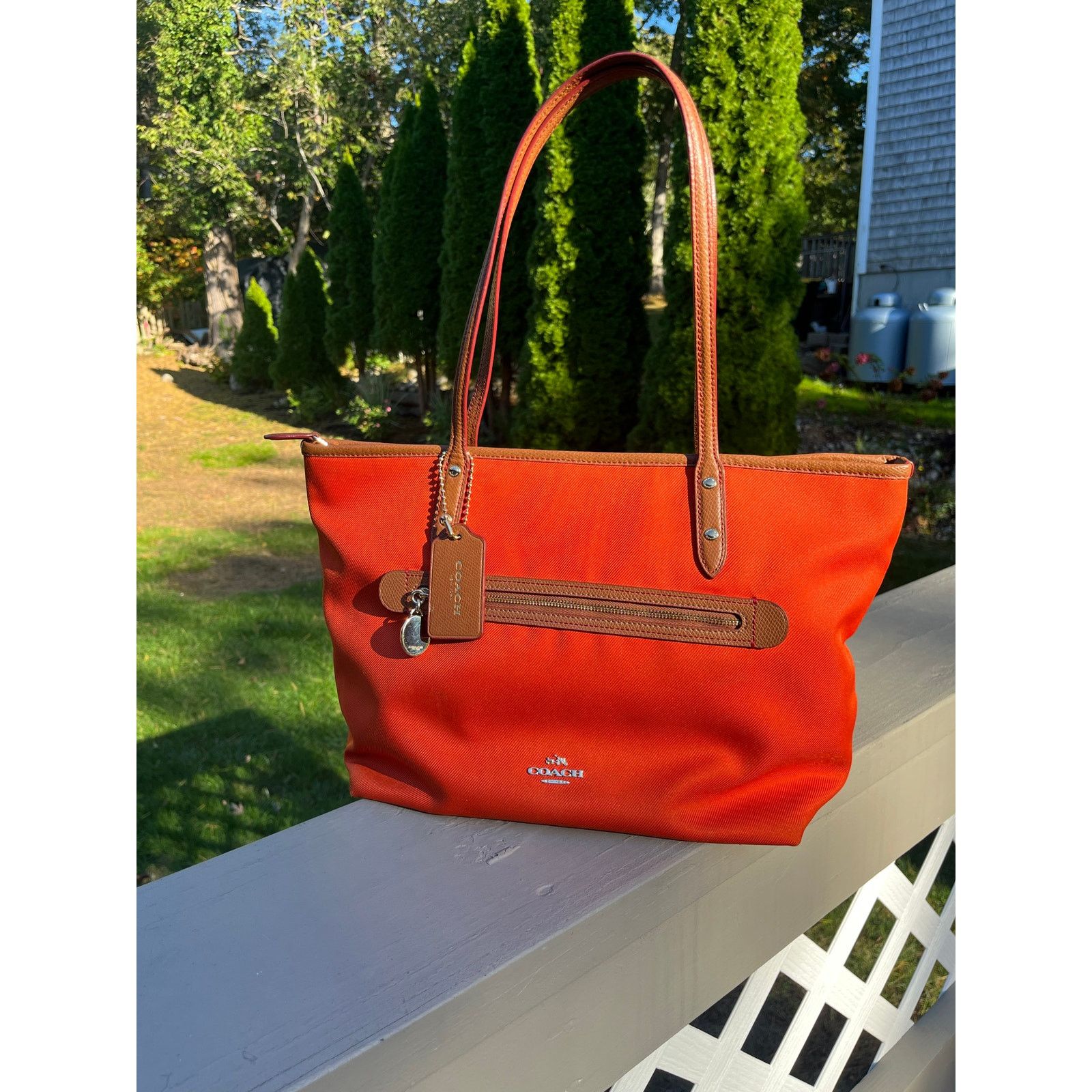 Coach COACH Sawyer Tote Bag, Orange, Fall Shoulder Bag Size ONE SIZE - 6 Thumbnail