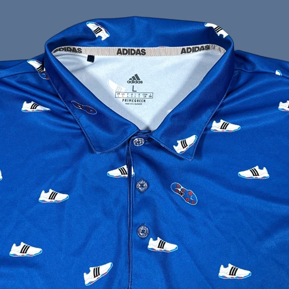 Adidas Adidas Shirt Polo Large Blue Yeezy Ultraboost All Over Print AOP Golf Mens Size US L / EU 52-54 / 3 - 1 Thumbnail
