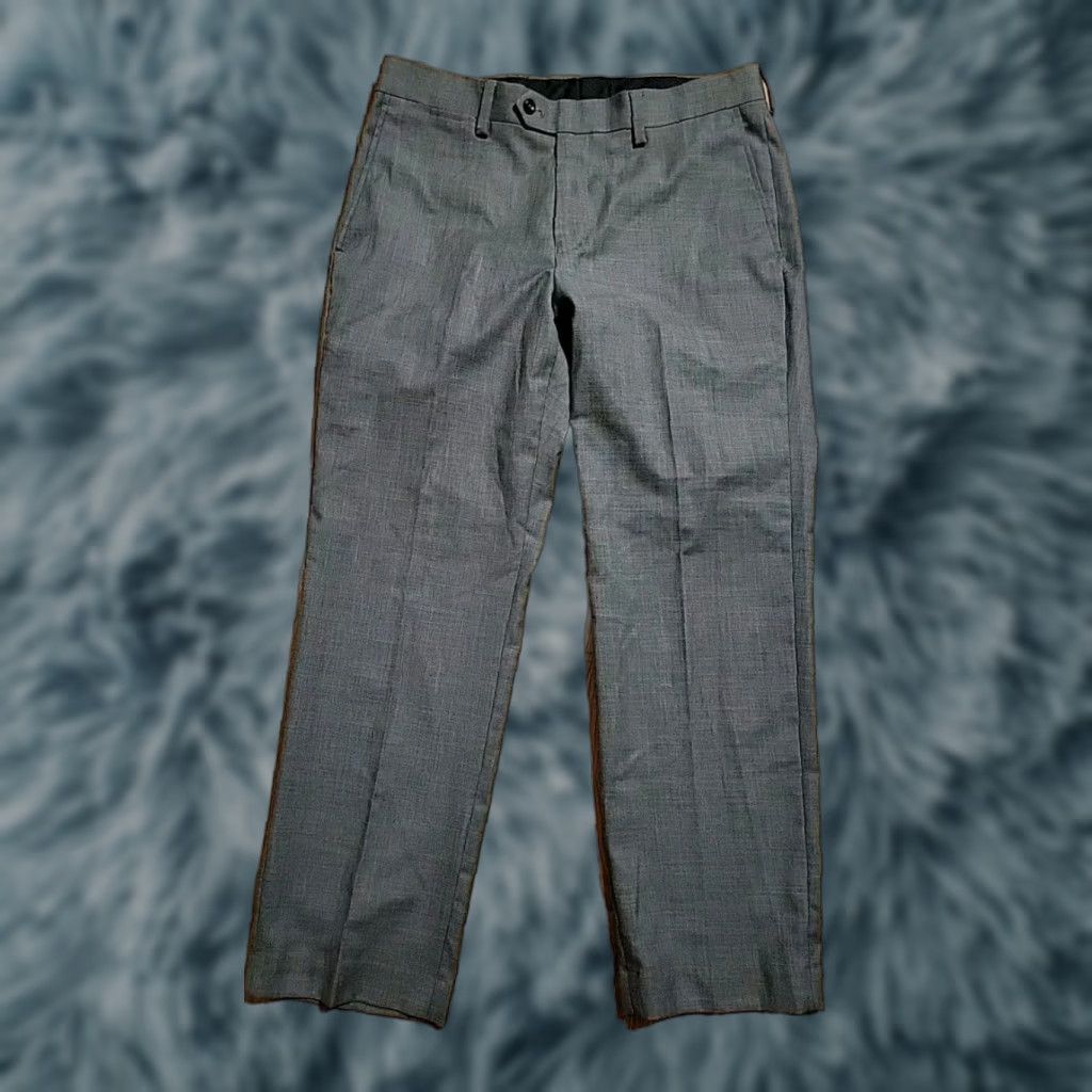 Vintage Louis Raphael Tailored Flat Front Dress Pants 34" x 29" Silver Gray Poly Blend Dress Pants Men 34 Regular Gray City Preppy Wedding Work Formal Styles Size US 34 / EU 50 - 1 Thumbnail