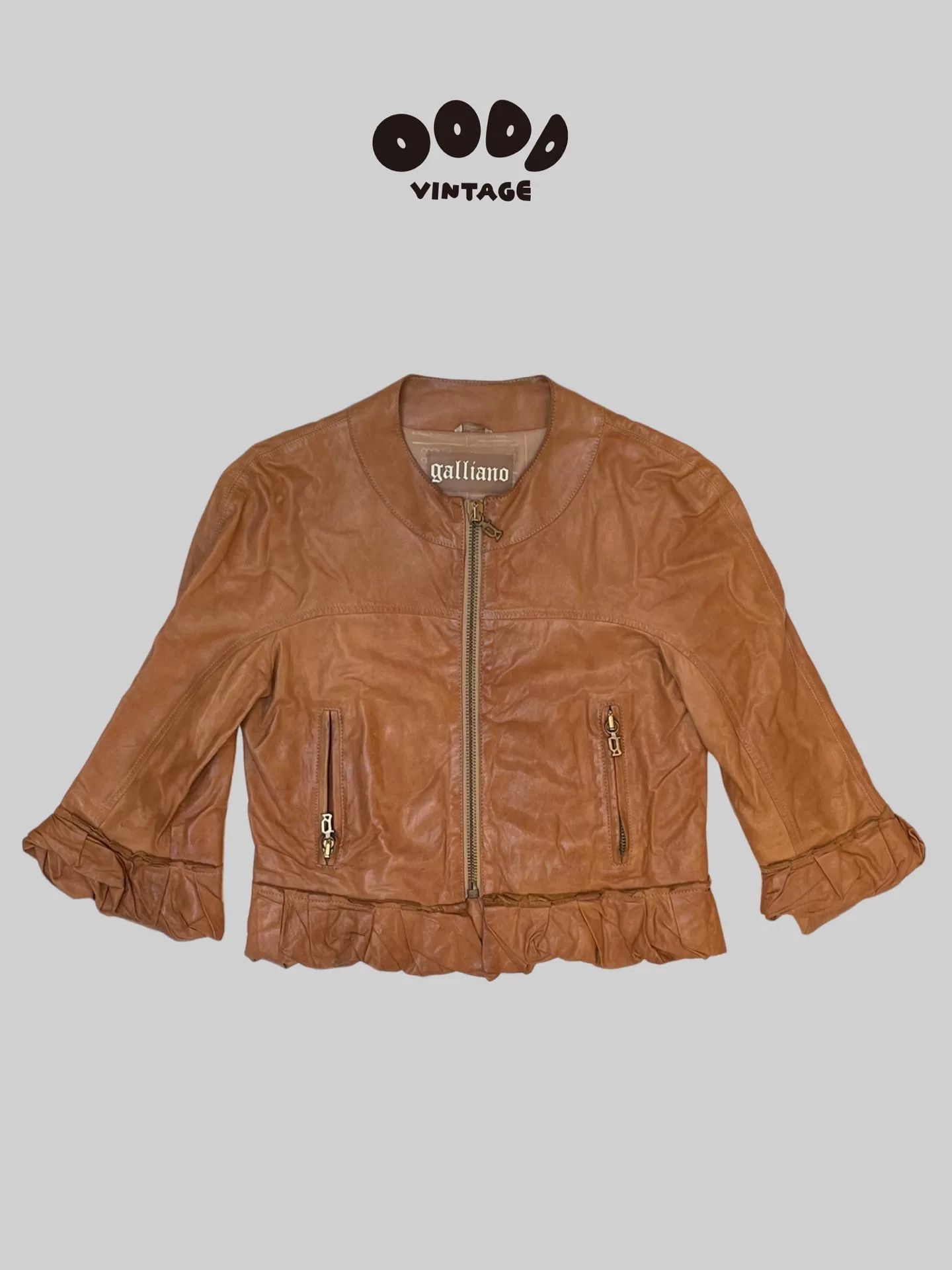 John Galliano Ruffled Leather Jacket