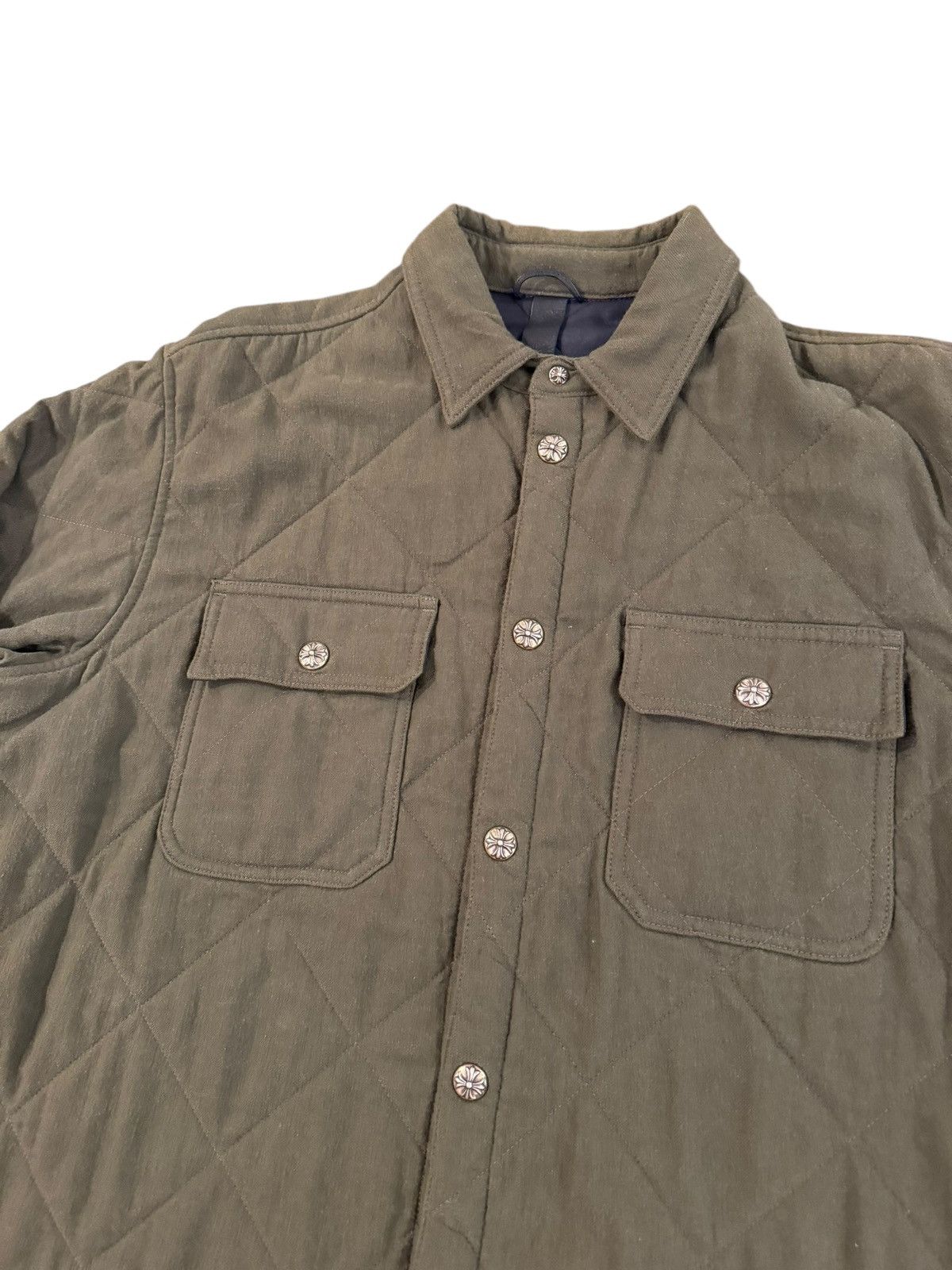 Chrome Hearts Olive Green Quilted & Lined Work Dog Jacket Size US XL / EU 56 / 4 - 4 Thumbnail