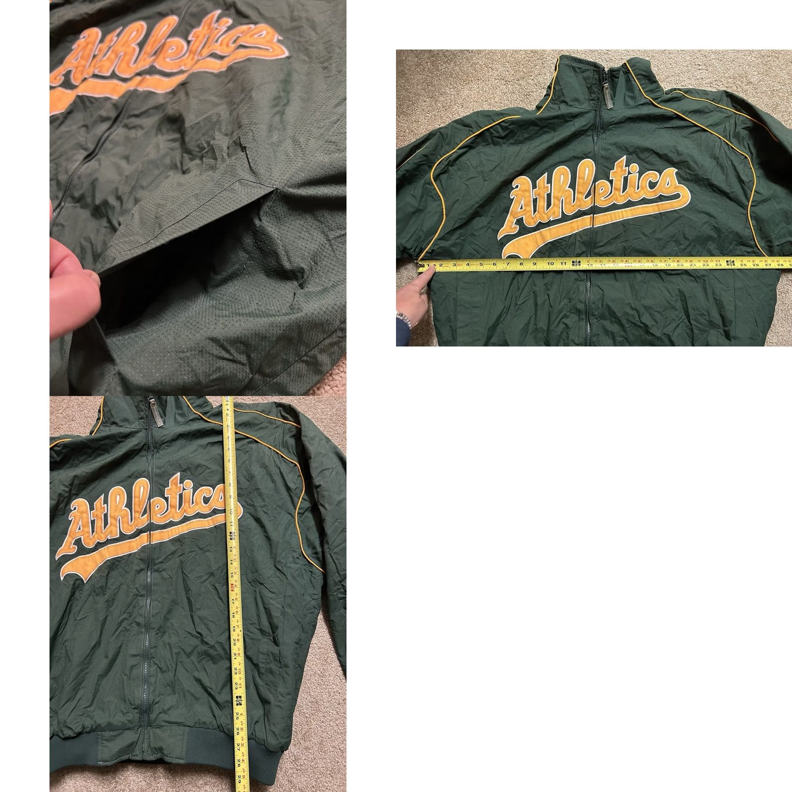Vintage VINTAGE Majestic Oakland Athletics A's Dugout Jacket Mens XXL Zip Up 80s 90s Windbreaker Green Size US XXL / EU 58 / 5 - 8 Thumbnail