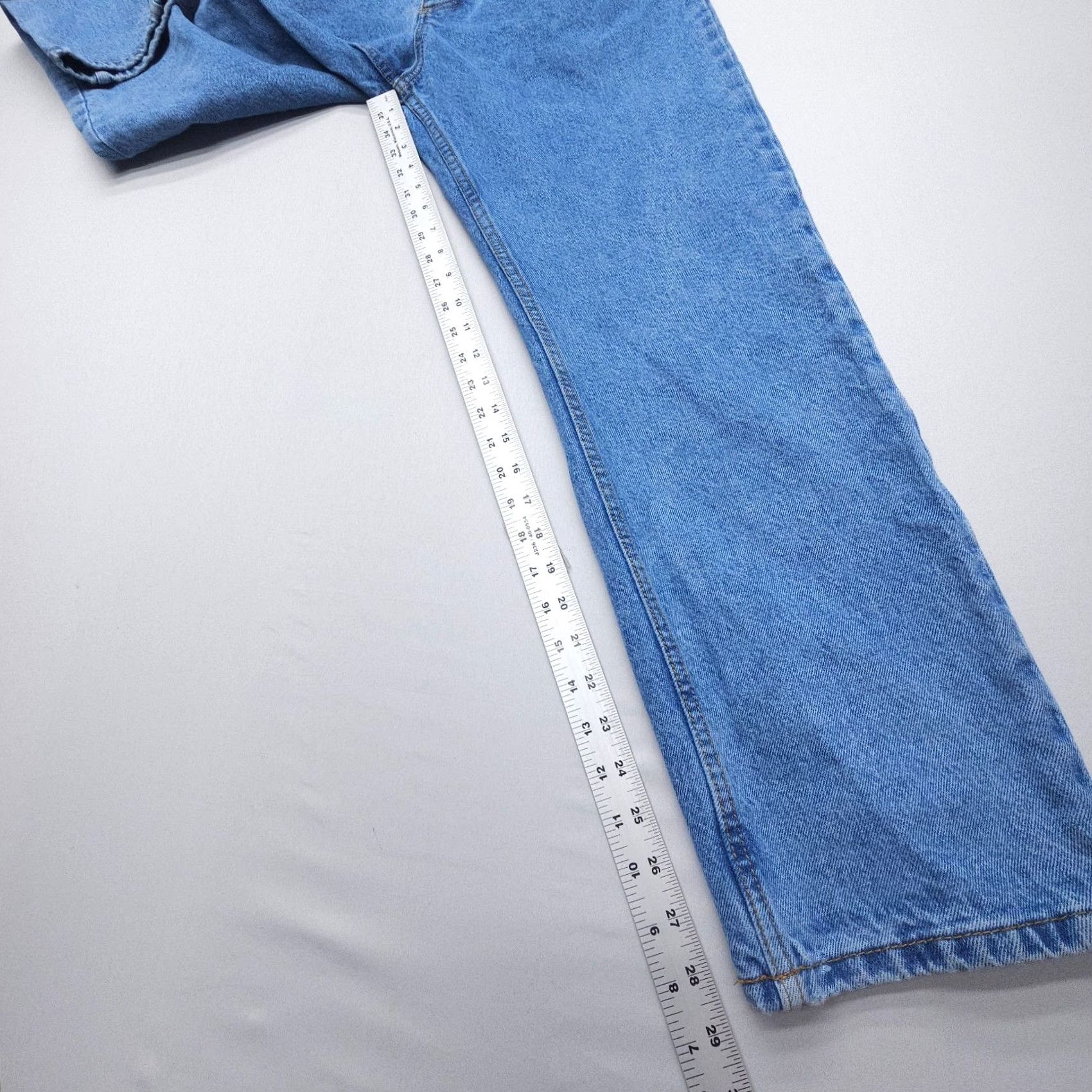 Brandy Melville Brandy Melville John J. Galt Button Fly High Rise Straight Jeans 30 x 29 Denim Blue 100% Cotton Womens Jeans Size 30" / US 8 / IT 44 - 6 Thumbnail