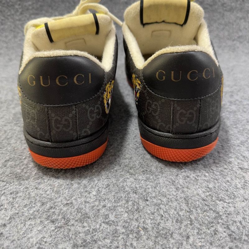 Gucci Gucci Screener Low-Top Sneakers with Tiger Print - Size US 8.5 / EU 41-42 - 3 Thumbnail