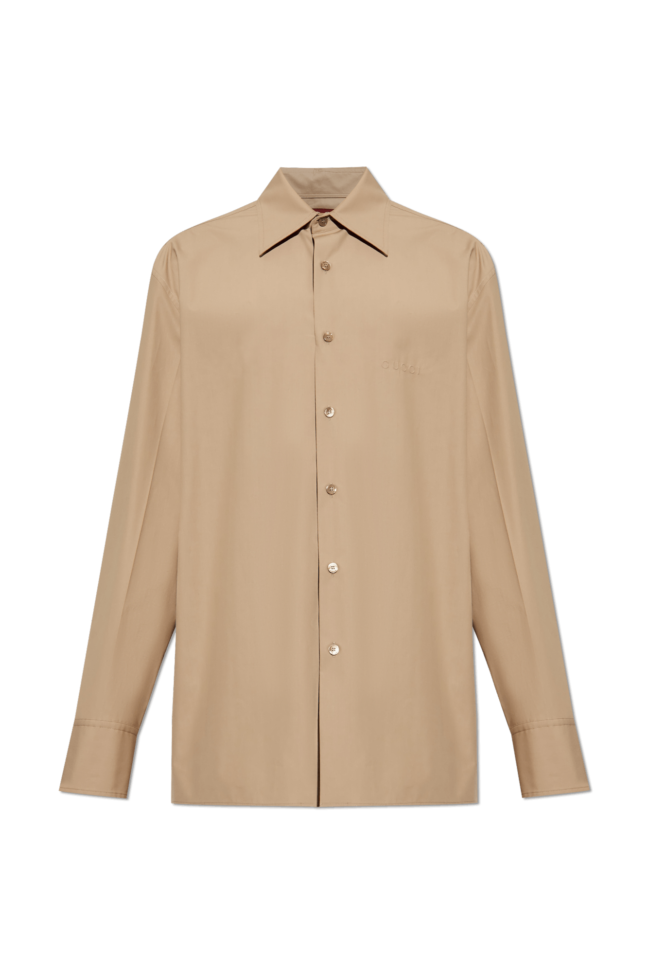 Gucci o1la5ras0426 Embossed Cotton Poplin Shirt in Beige Size US L / EU 52-54 / 3 - 1 Thumbnail