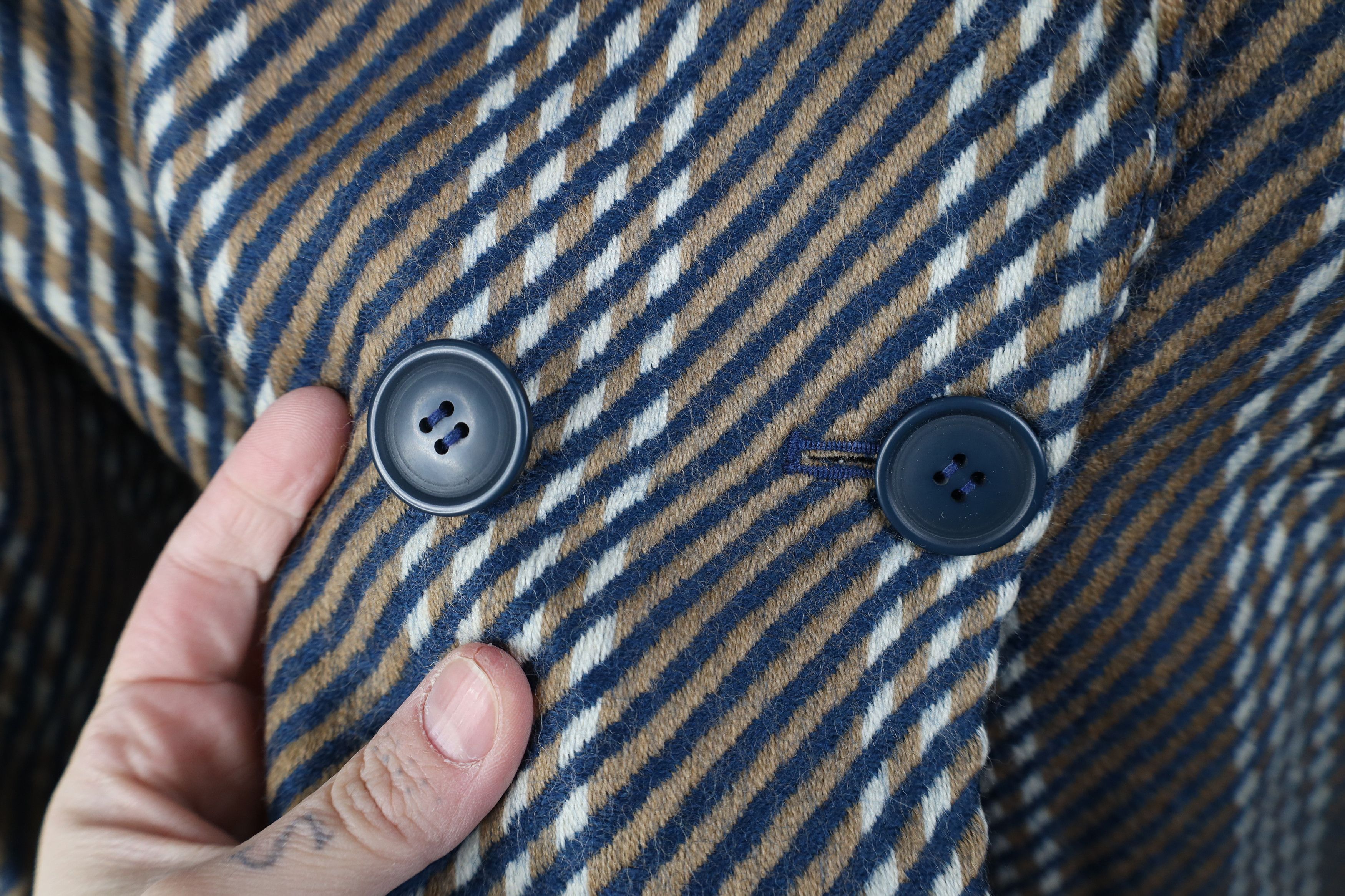 Vintage Vintage 90s Streetwear Striped Wool Suit Coat Blazer Jacket Size XXL / US 16-18 / IT 52-54 - 8 Thumbnail