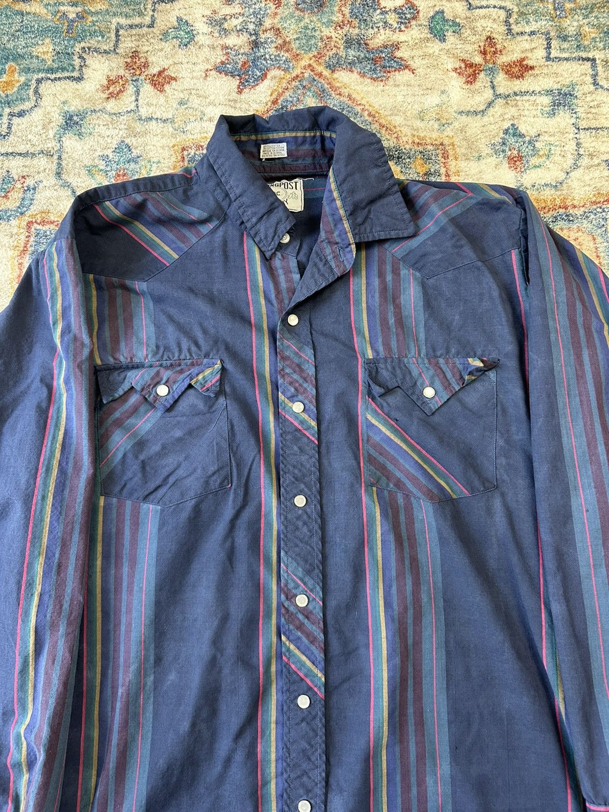 Vintage Vintage Trading Post Company Striped Western Button-up Shirt Size US XXL / EU 58 / 5 - 5 Thumbnail