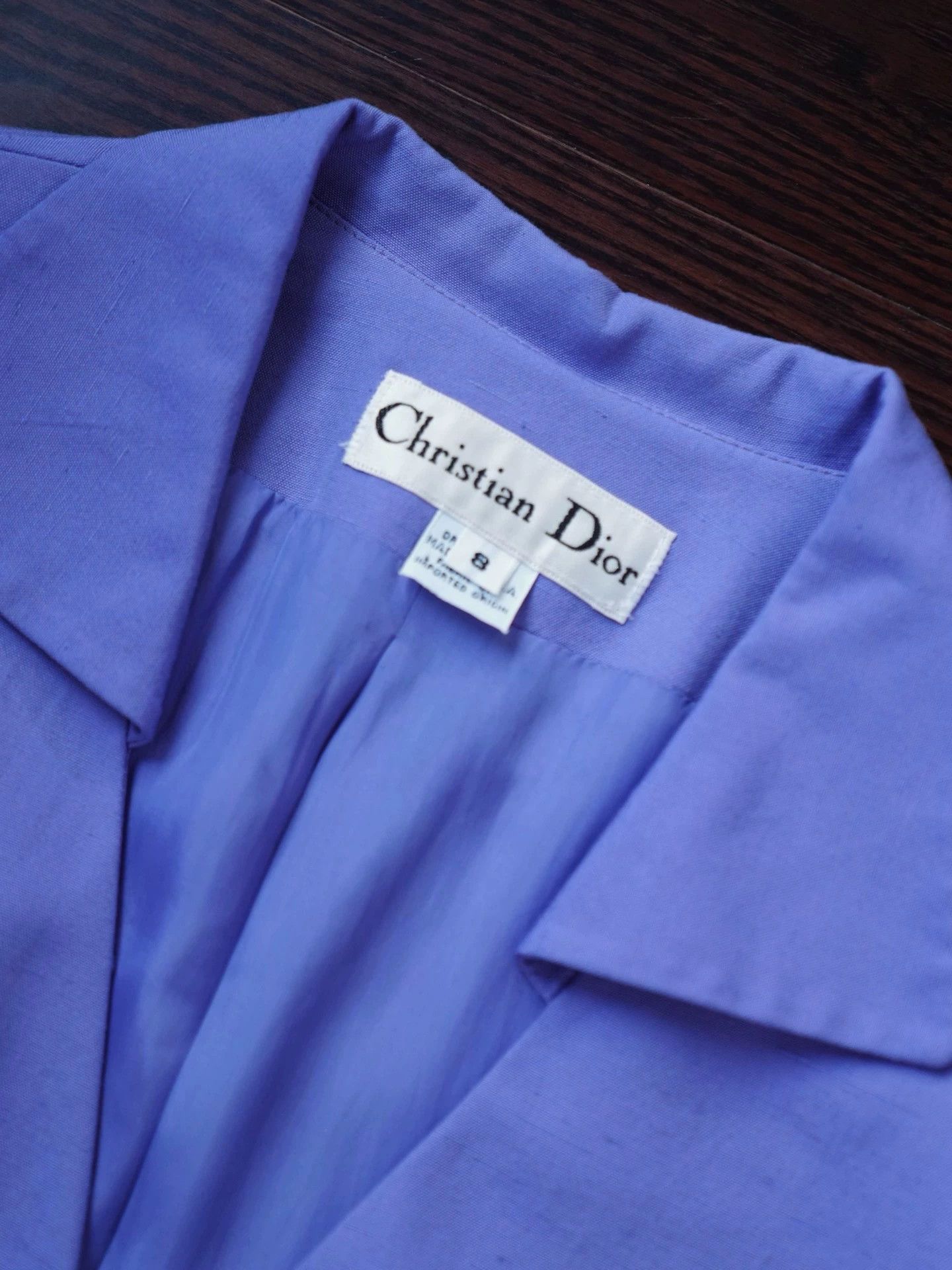 Dior CD Vintage Purple Metal Button Waist-Cut Blazer US8 Size M / US 6-8 / IT 42-44 - 2 Thumbnail
