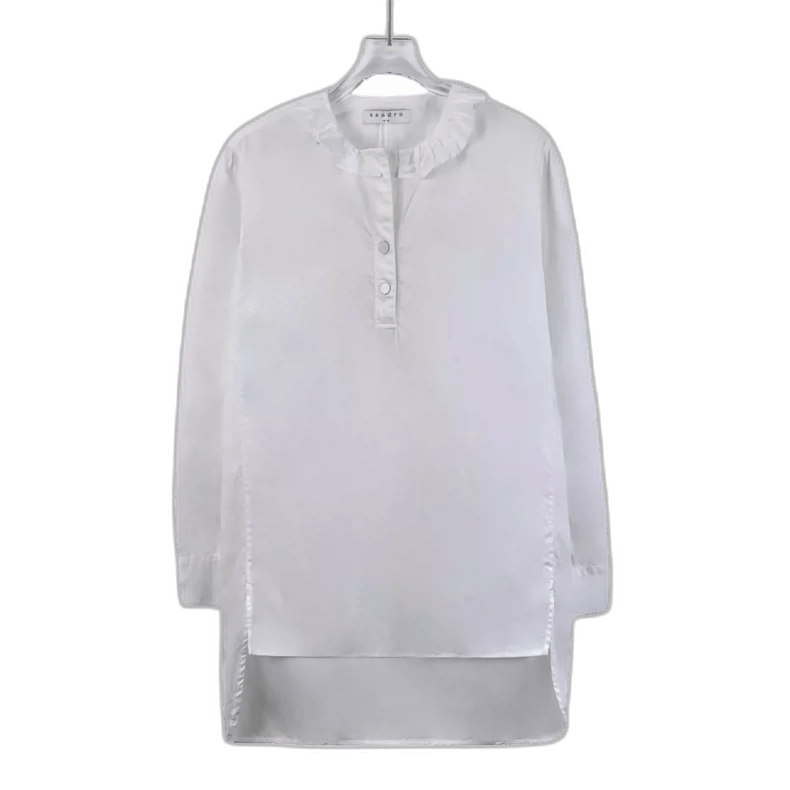 Celine Sandro White Long Sleeve Ruffled Shirt Size US M / EU 48-50 / 2 - 1 Thumbnail