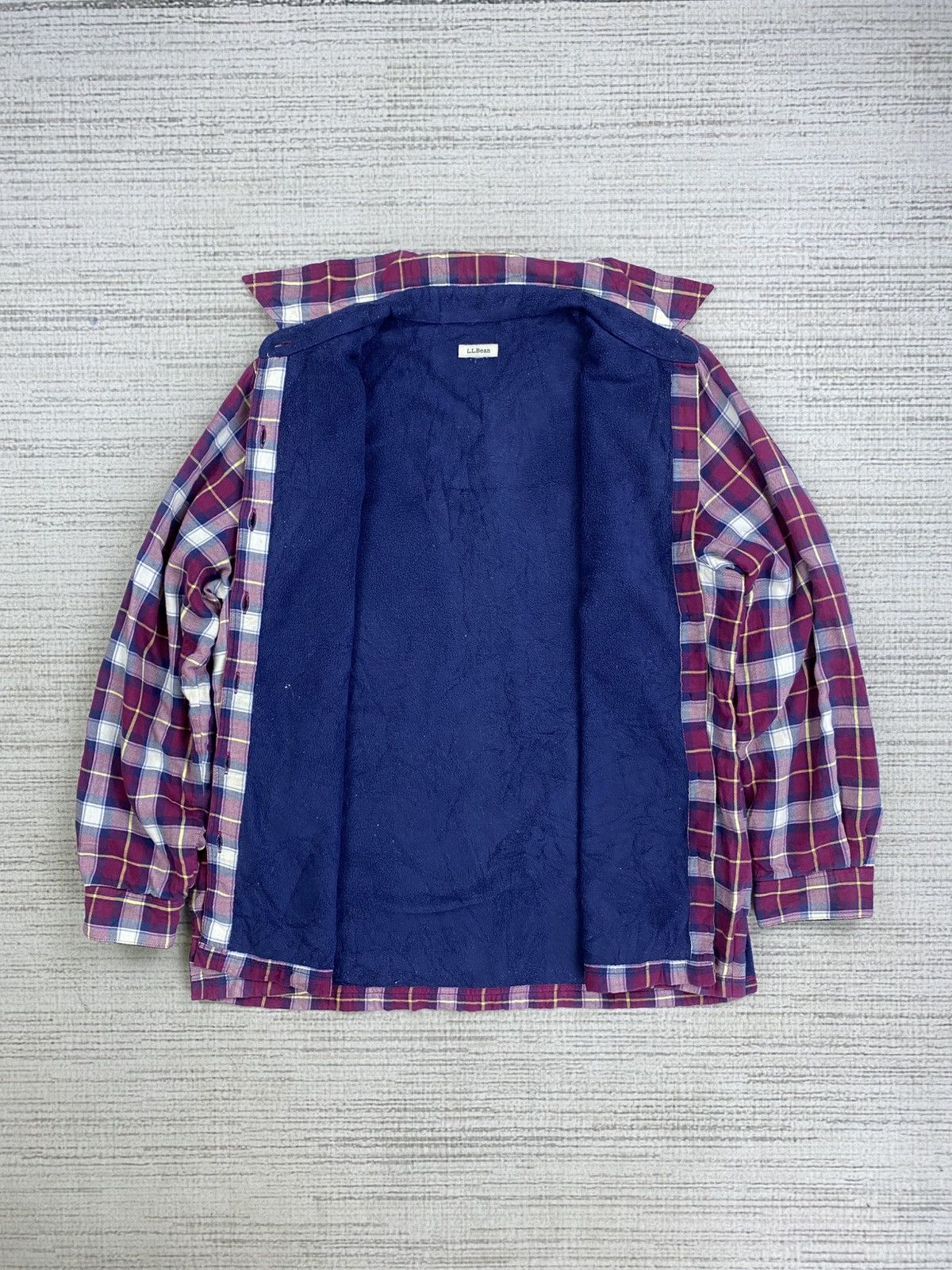 Japanese Brand × L.L. Bean × Vintage Vintage L.L Bean Men’s Fleece Linen Plaid Button Shirt Size US M / EU 48-50 / 2 - 7 Thumbnail