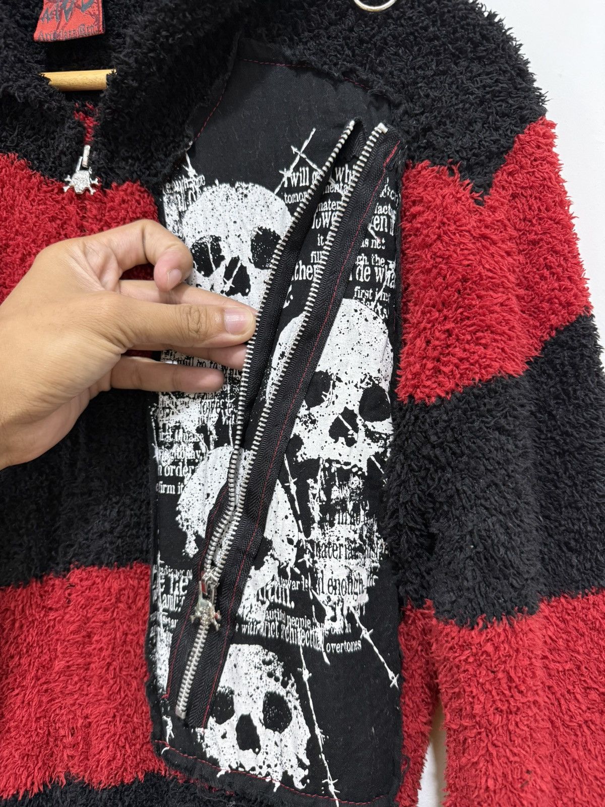 If Six Was Nine Mad Punk Fuzzy Zipper Sweater Size US M / EU 48-50 / 2 - 9 Thumbnail