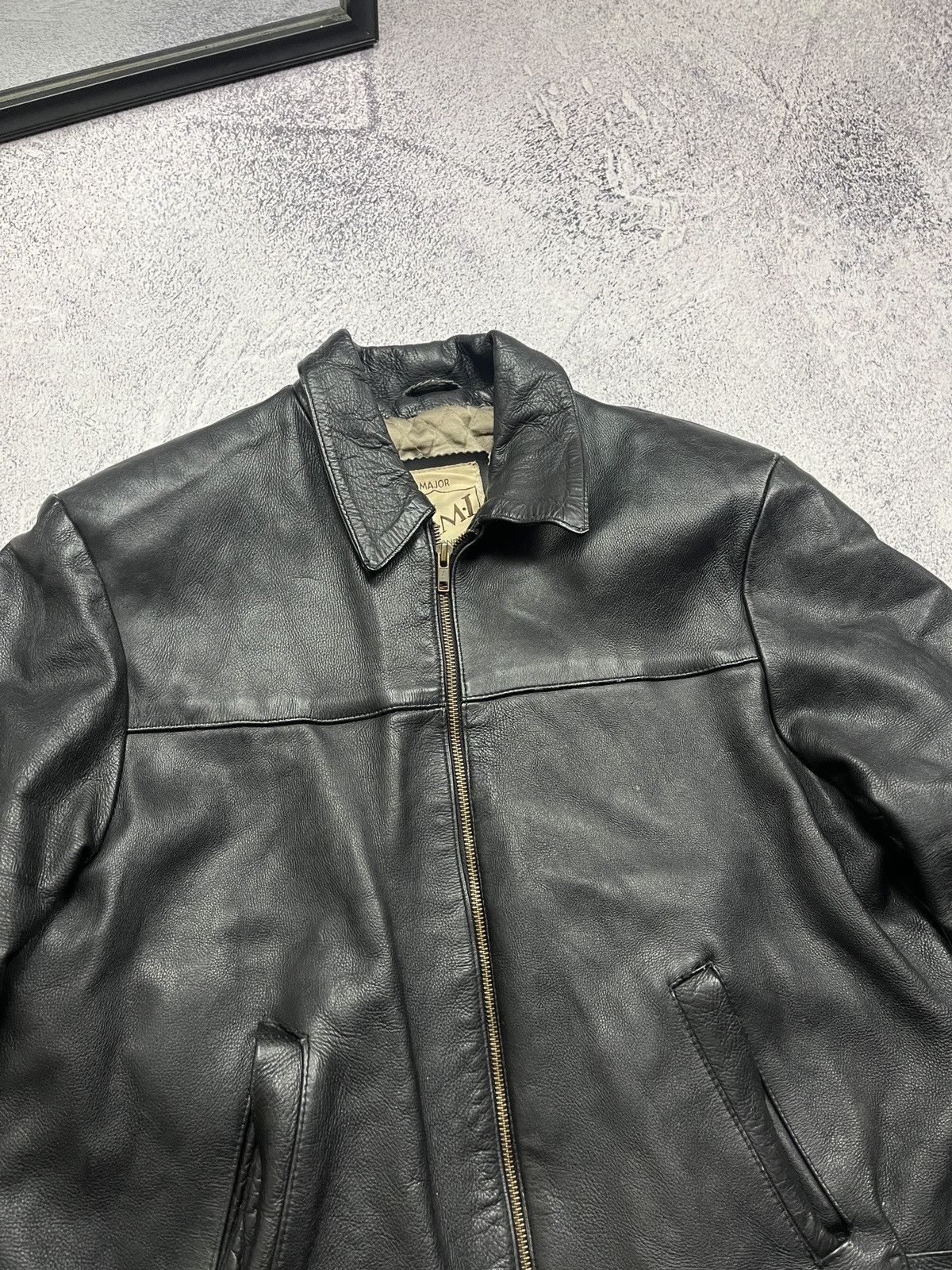 AMI Y2K Vintage AMI Leather Jacket Moto Streetwear Style USA VTG Size US S / EU 44-46 / 1 - 13 Thumbnail