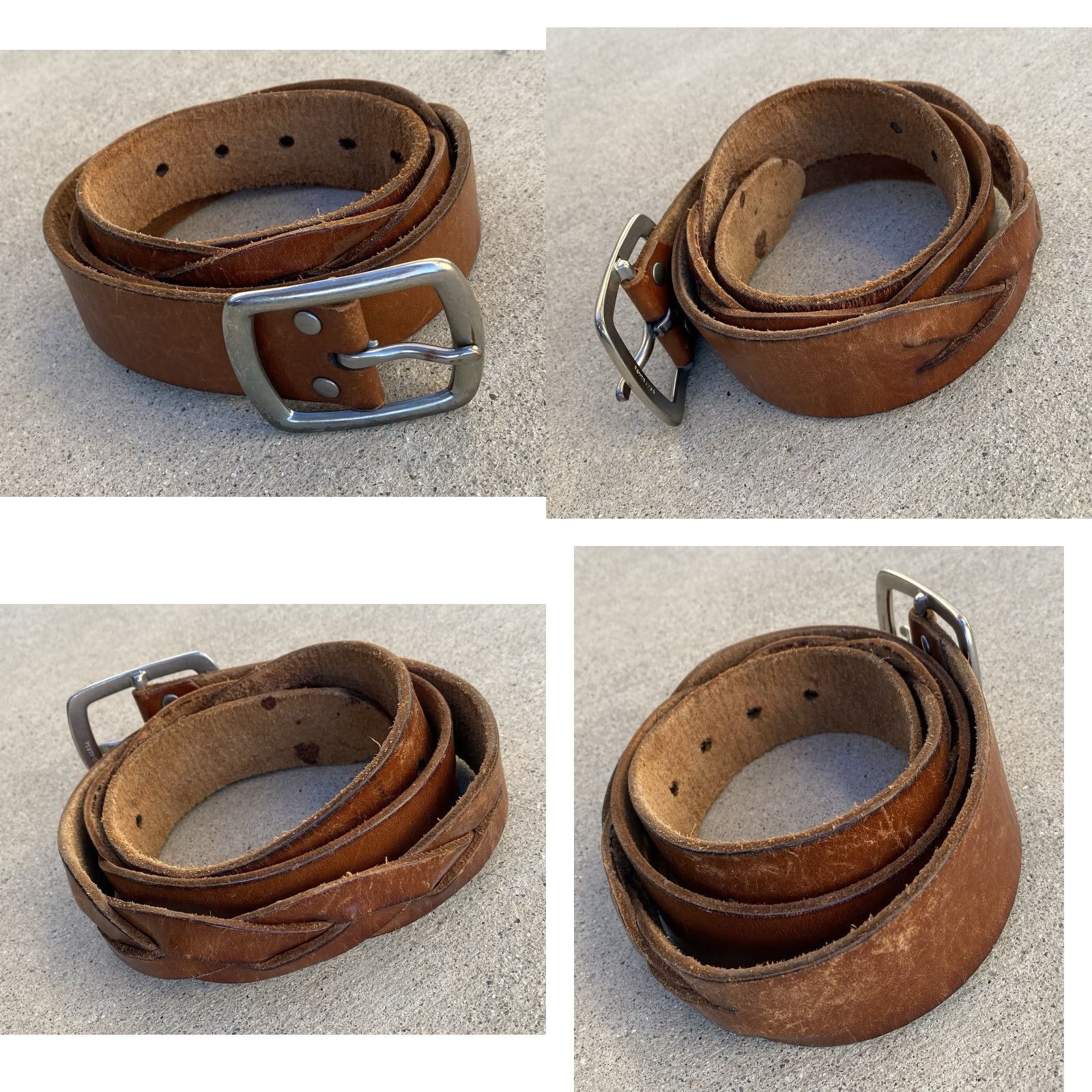 Abercrombie & Fitch VINTAGE Abercrombie & Fitch leather belt Mens 38 Brown Leather Boho 1990s 2000s Y2K Casual Belt Size ONE SIZE - 10 Thumbnail