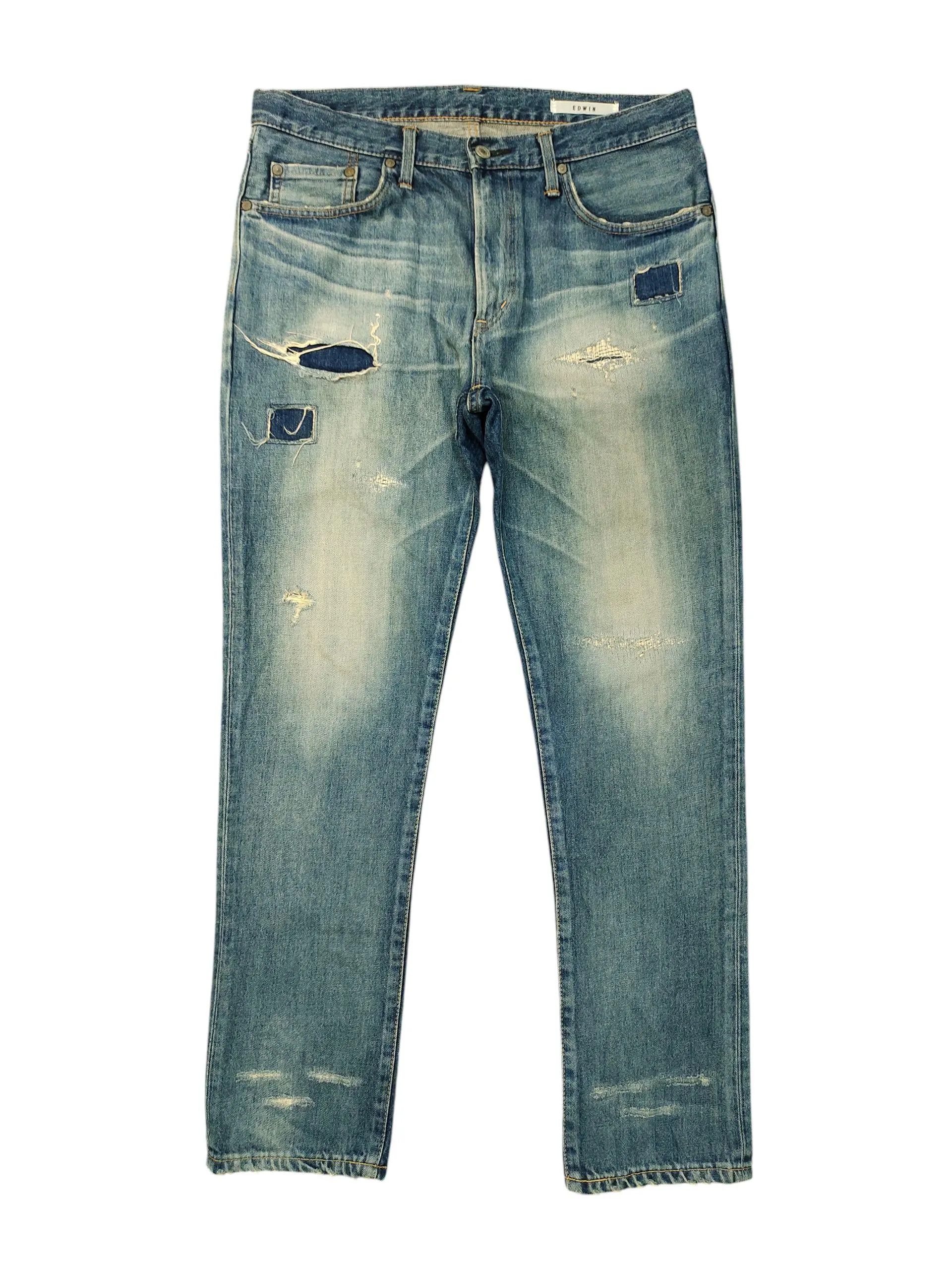 Kapital Vintage 90s Edwin 503TP Boro Patchwork Distress Denim Jeans Size US 34 / EU 50 - 1 Thumbnail