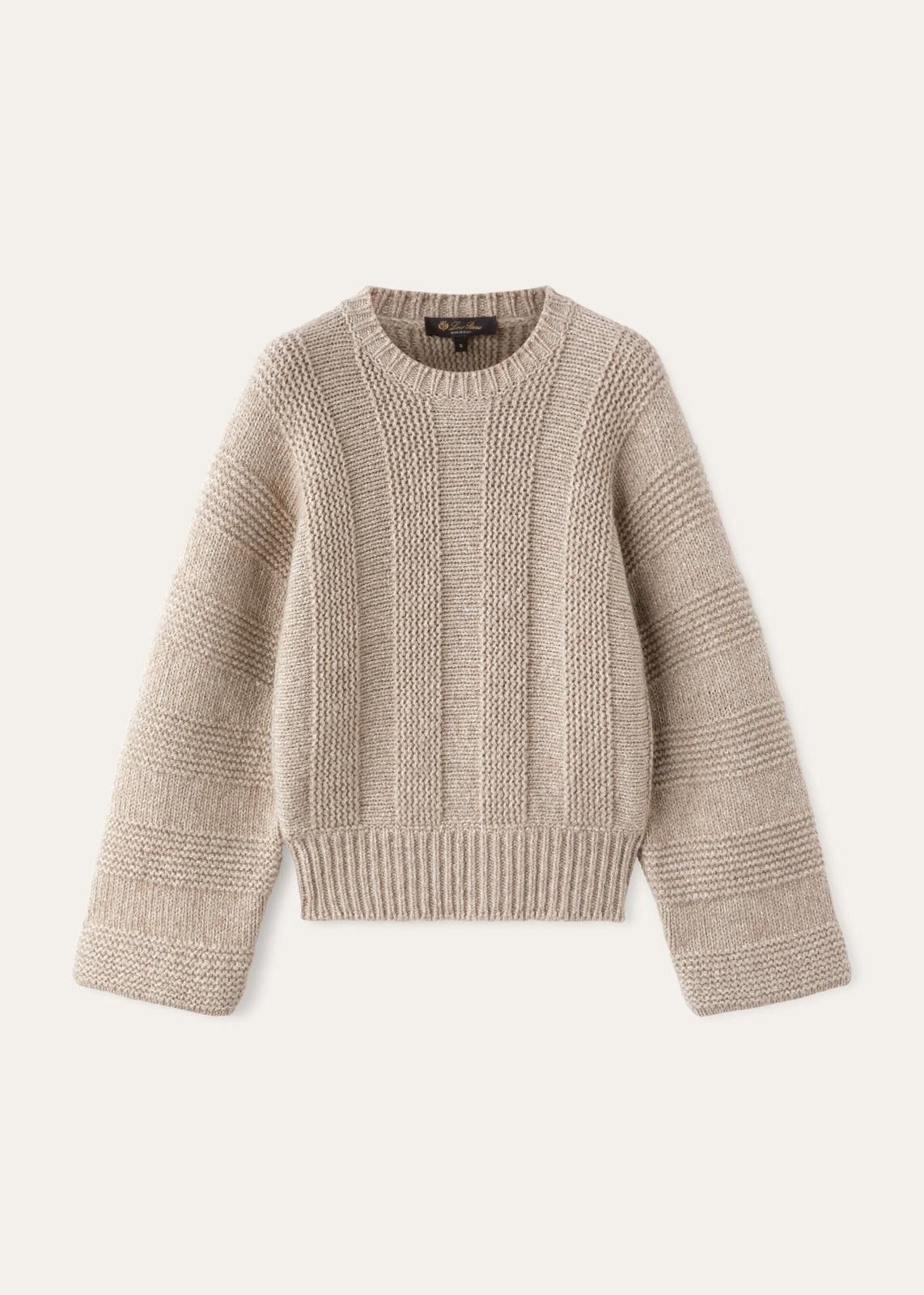 Loro Piana o1srvl11e0125 FAN6212 Mashu Crewneck Sweater in Beige Size L / US 10 / IT 46 - 1 Thumbnail