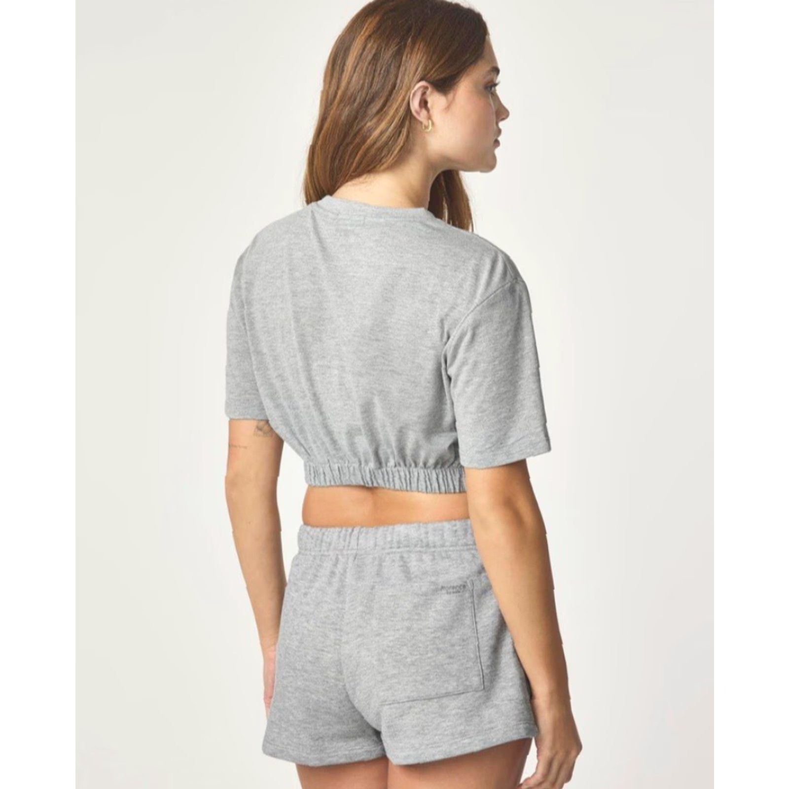 Vintage VINTAGE florence by mills Women's Garden Party Elastic-Back Tee - Heather Gray - Lg Crop Top Womens Size L / US 10 / IT 46 - 6 Thumbnail
