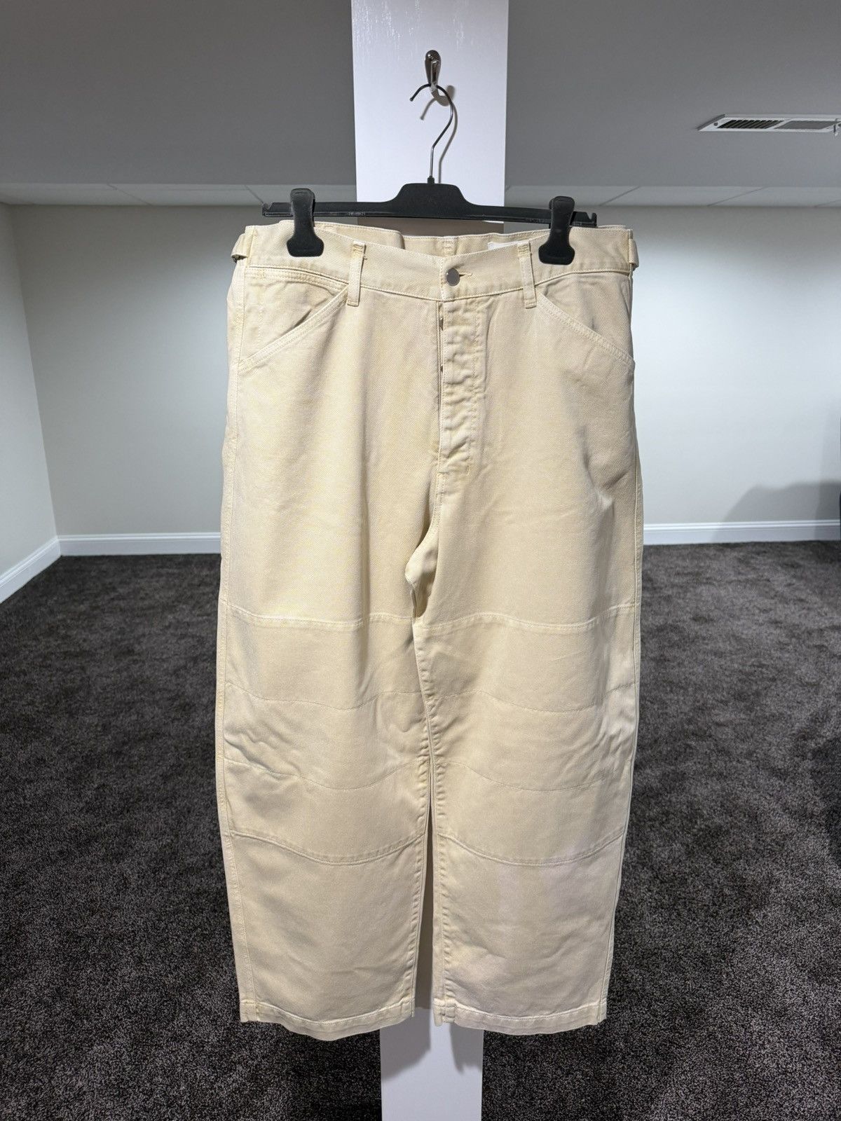 Lemaire Lemaire Wide Leg Back Belt Twisted Tan Carpenter Knee Pants Size US 34 / EU 50 - 1 Thumbnail