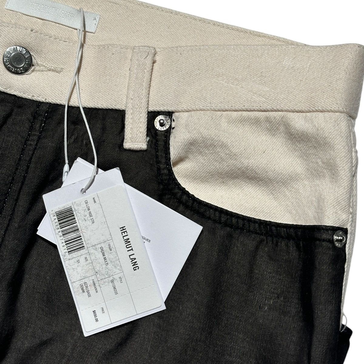 Helmut Lang Distressed Silk paneled Peter do denim Size US 31 - 2 Thumbnail