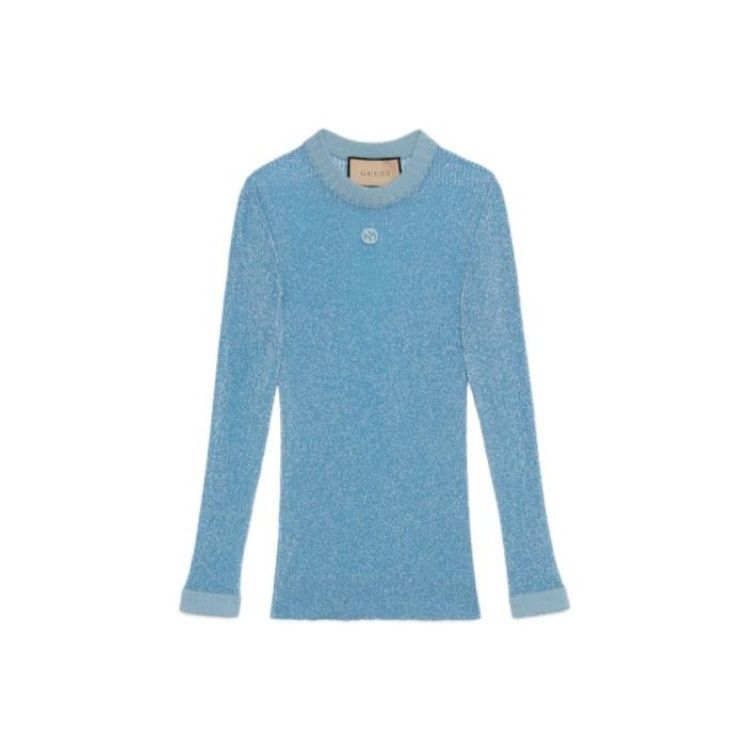 Gucci Gucci Metallic Blue Knit Sweater XS Size XS / US 0-2 / IT 36-38 - 1 Thumbnail
