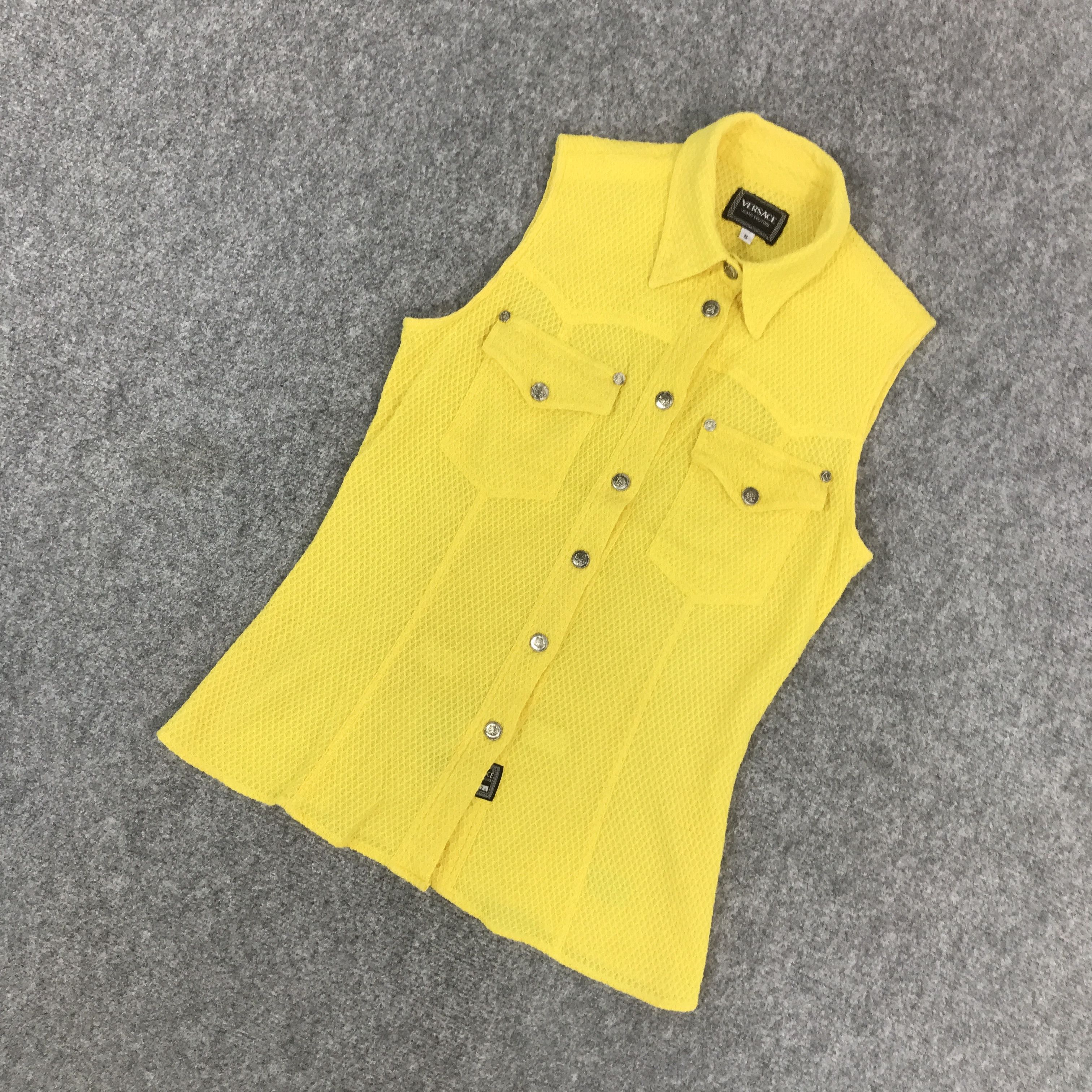 Versace VERSACE YELLOW BUTTON SHORT SLEEVE JACKET Size US S / EU 44-46 / 1 - 5 Thumbnail