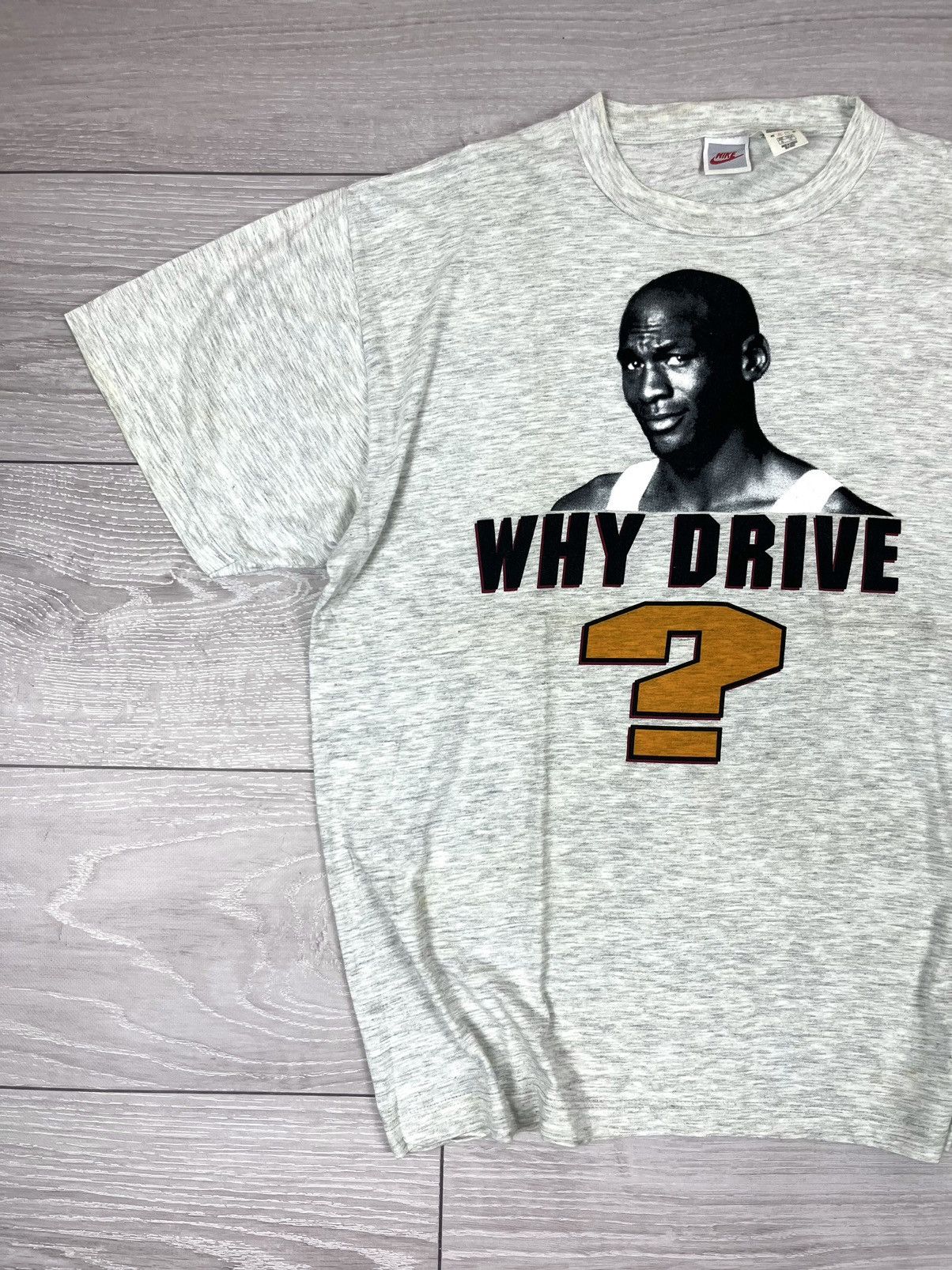 Nike Rare Nike Vintage 90s Air Jordan “Why Drive” T Shirt Size US XL / EU 56 / 4 - 4 Thumbnail