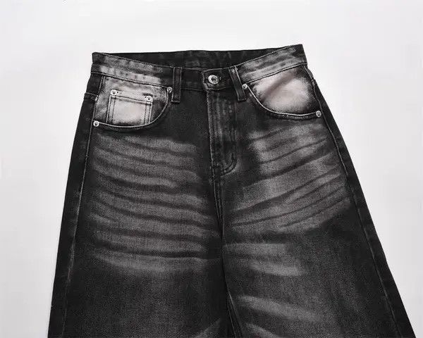 VIBE Men's high street loose casual contrast color washed jeans Size US 34 / EU 50 - 3 Thumbnail
