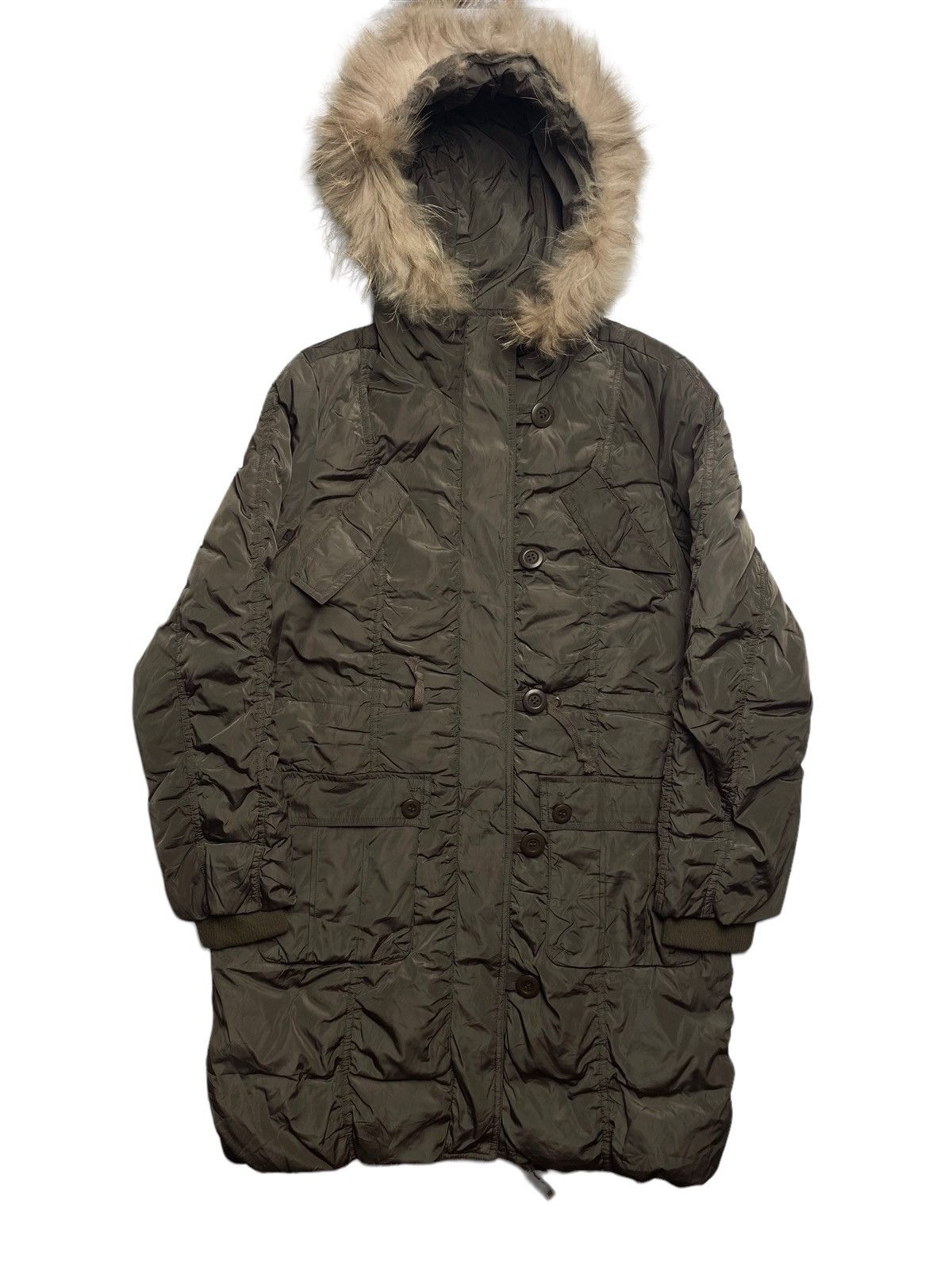 Japanese Brand 2000s Anyfam - Fur Hoodie Lightweight Ruffle Jacket Size M / US 6-8 / IT 42-44 - 2 Thumbnail