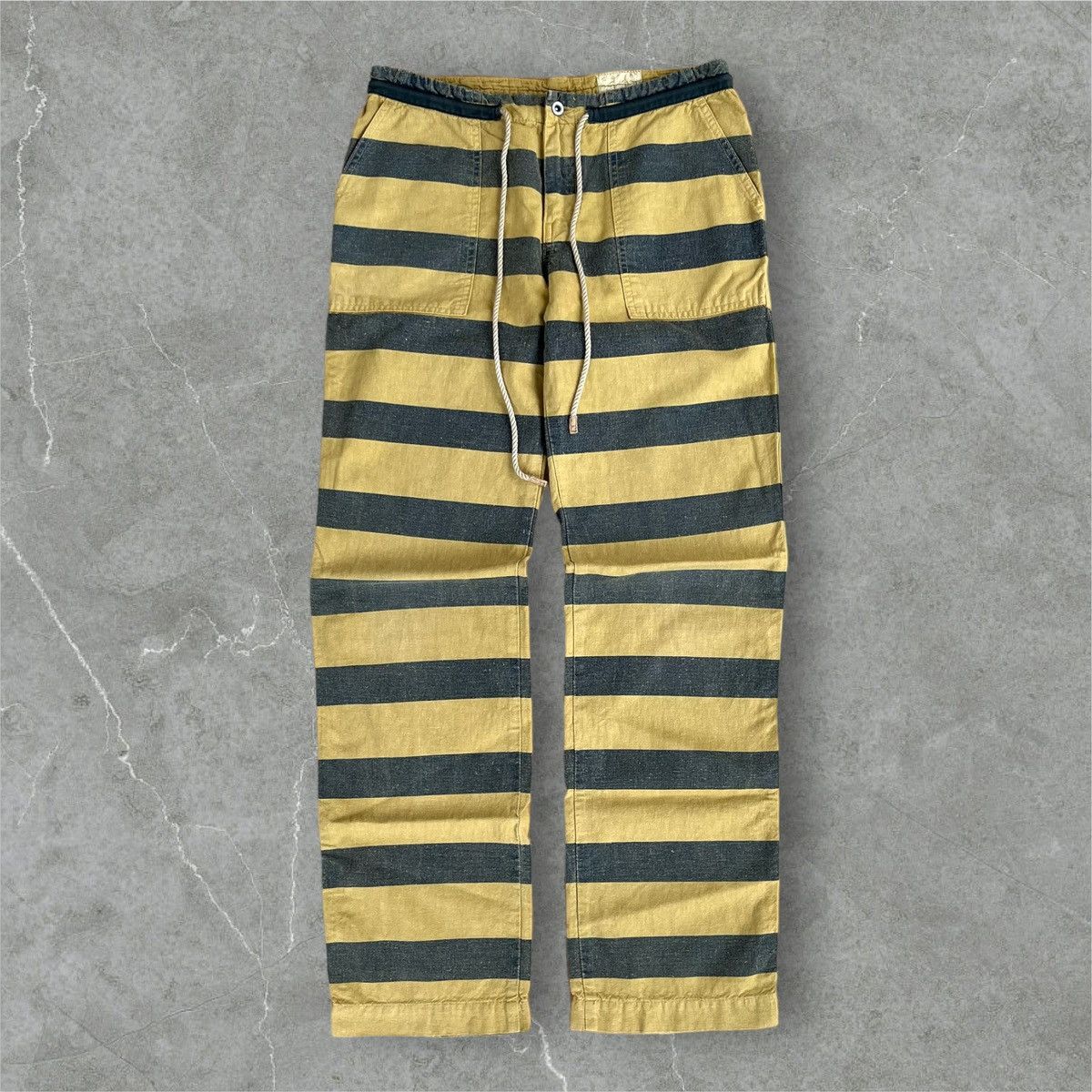 Japanese Brand Antgauge Prison Stripe Hemp Fabric Trouser Size US 30 / EU 46 - 2 Thumbnail