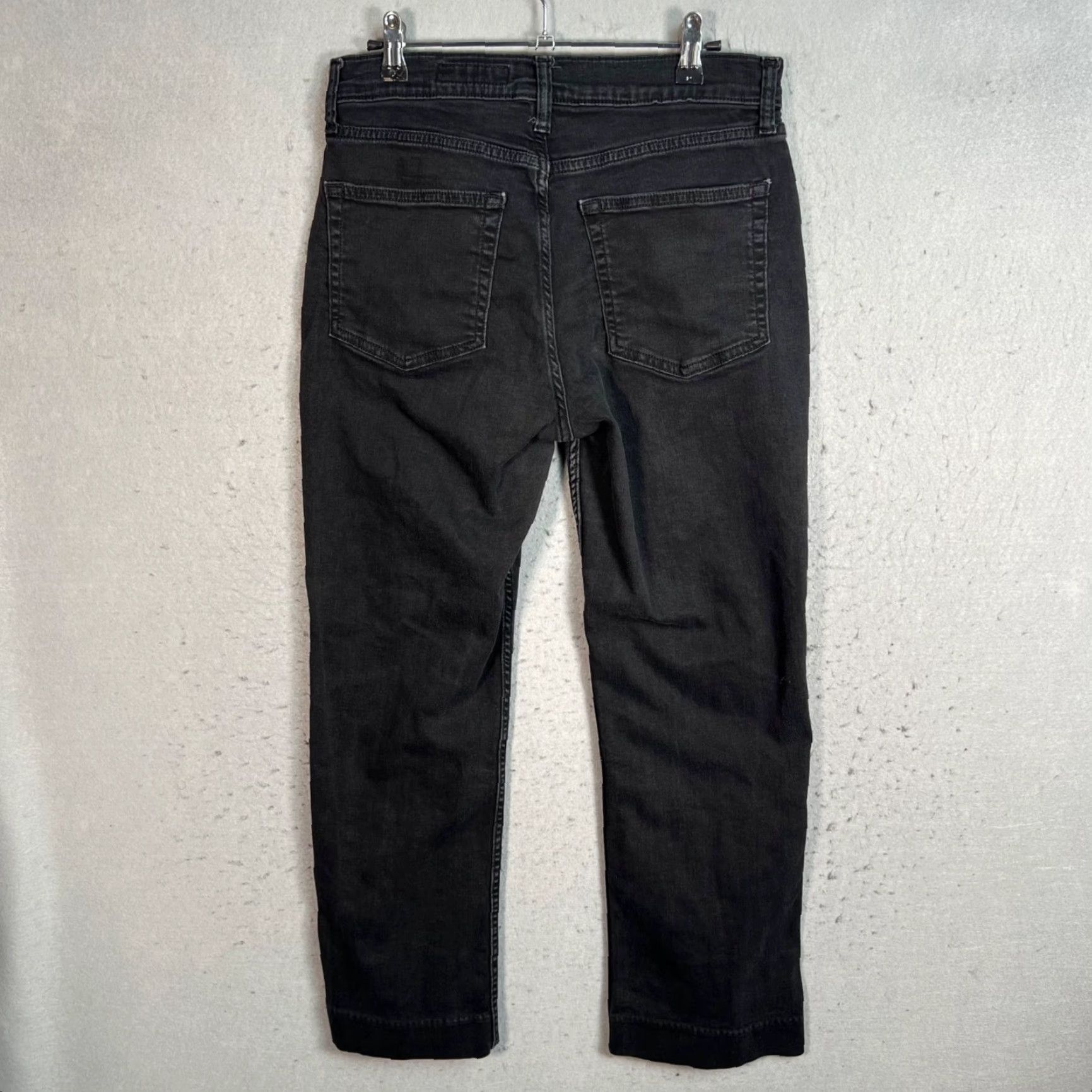 Zara Zara Jeans Female 8 Black Straight Denim Cotton Blend 5-Pocket Style Regular Rise Adult Womens Slimming Pockets Vintage No Size 30" / US 8 / IT 44 - 2 Thumbnail