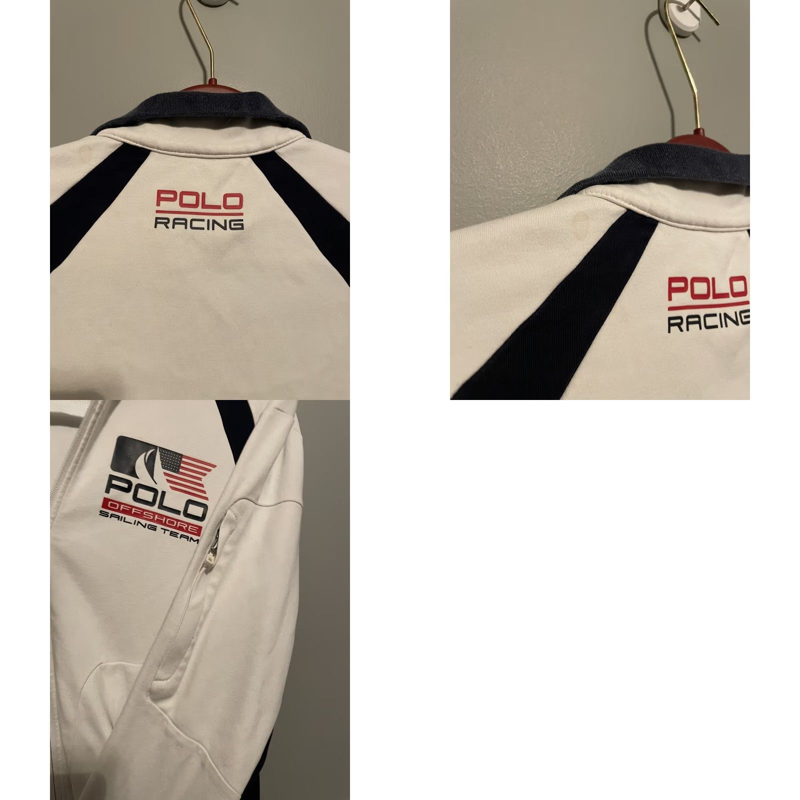 Polo Ralph Lauren Polo Ralph Lauren Sailing USA Jacket Mens M White Zip Full Sweatshirt Size US M / EU 48-50 / 2 - 8 Thumbnail