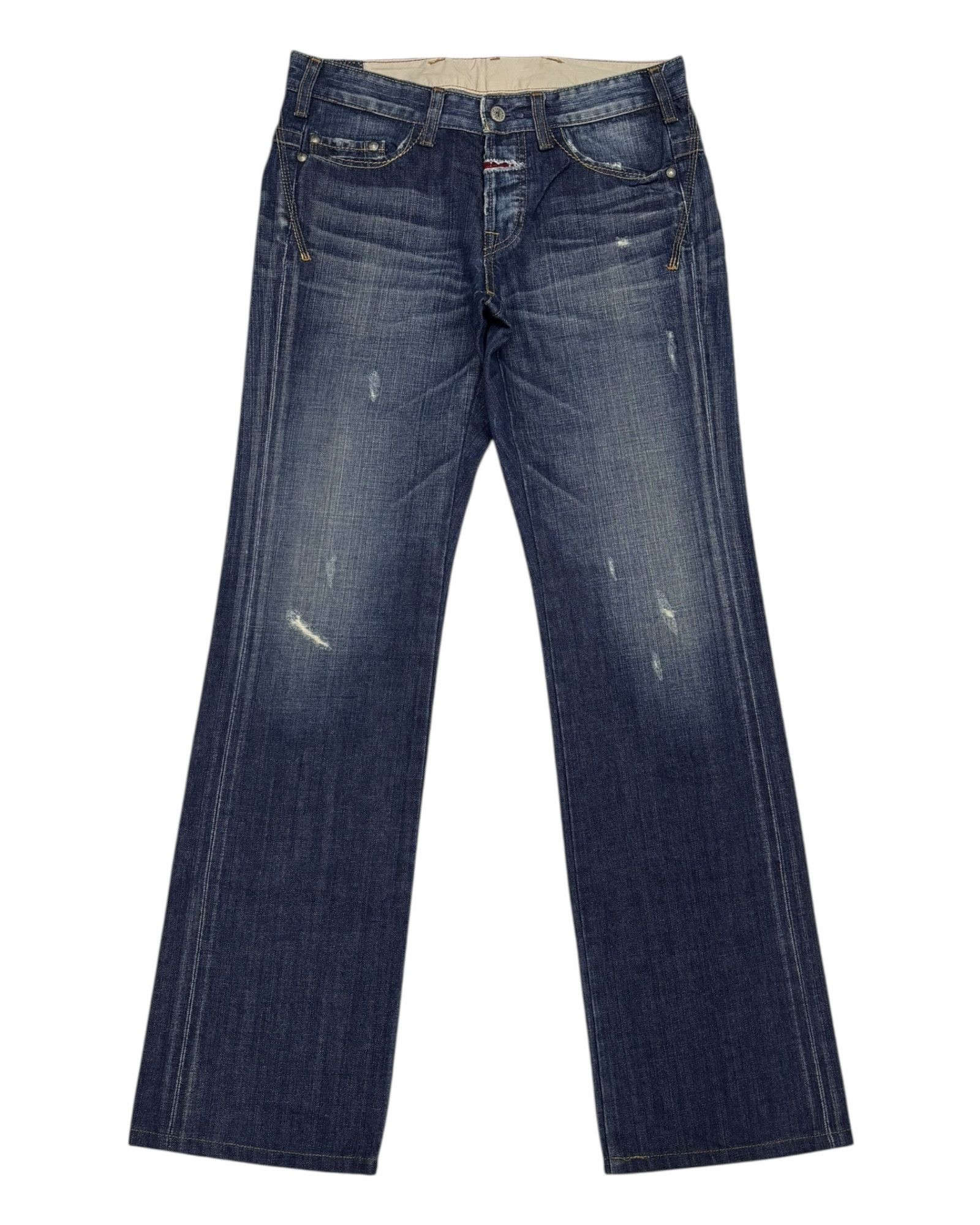 Marithe + Francois Girbaud MARITHE Francois GIRBAUD Straight Cut Distressed Denim Jean Size US 32 / EU 48 - 7 Thumbnail
