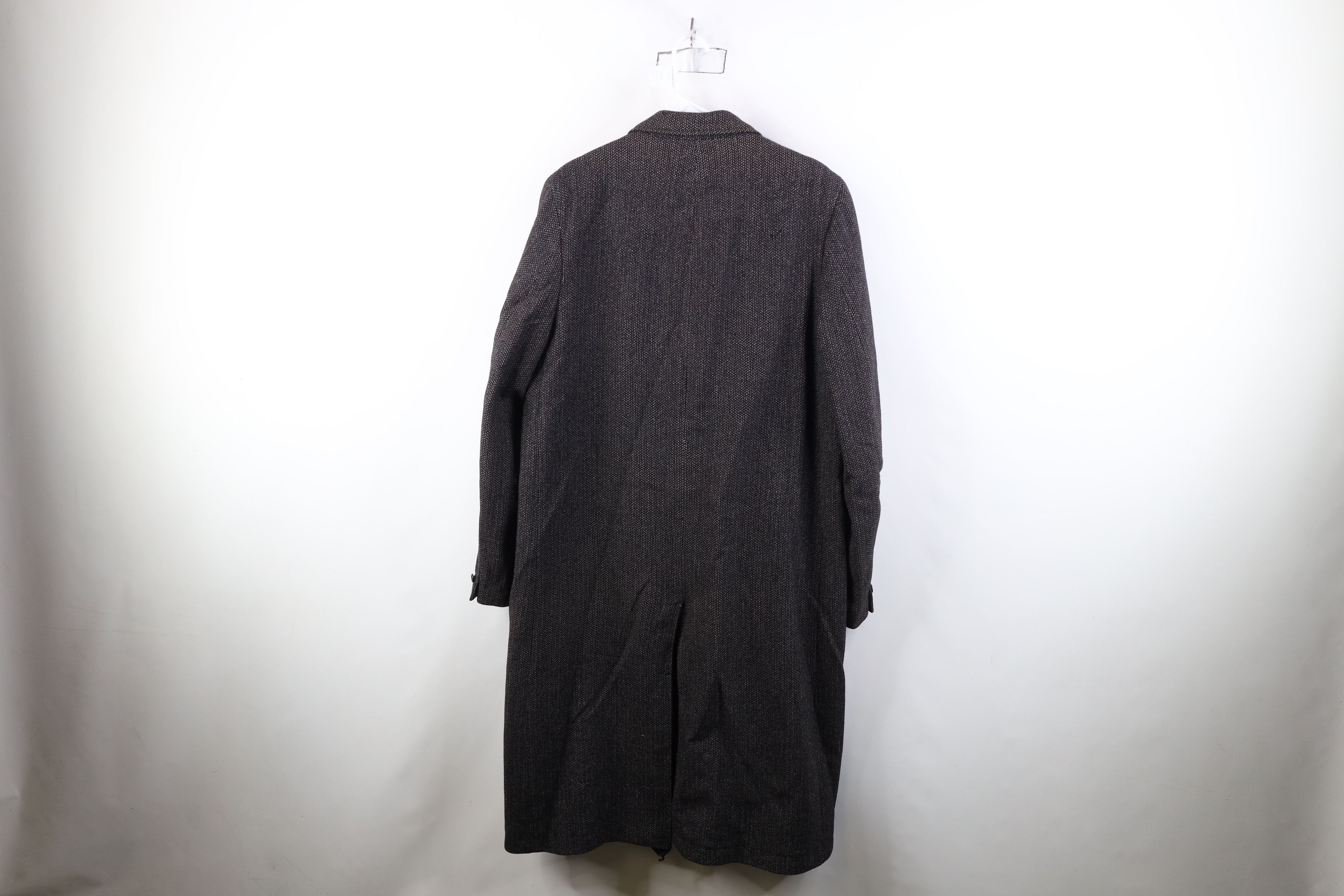 Vintage Vintage 50s Rockabilly Herringbone Bespoke Overcoat Jacket Size US XXL / EU 58 / 5 - 16 Thumbnail