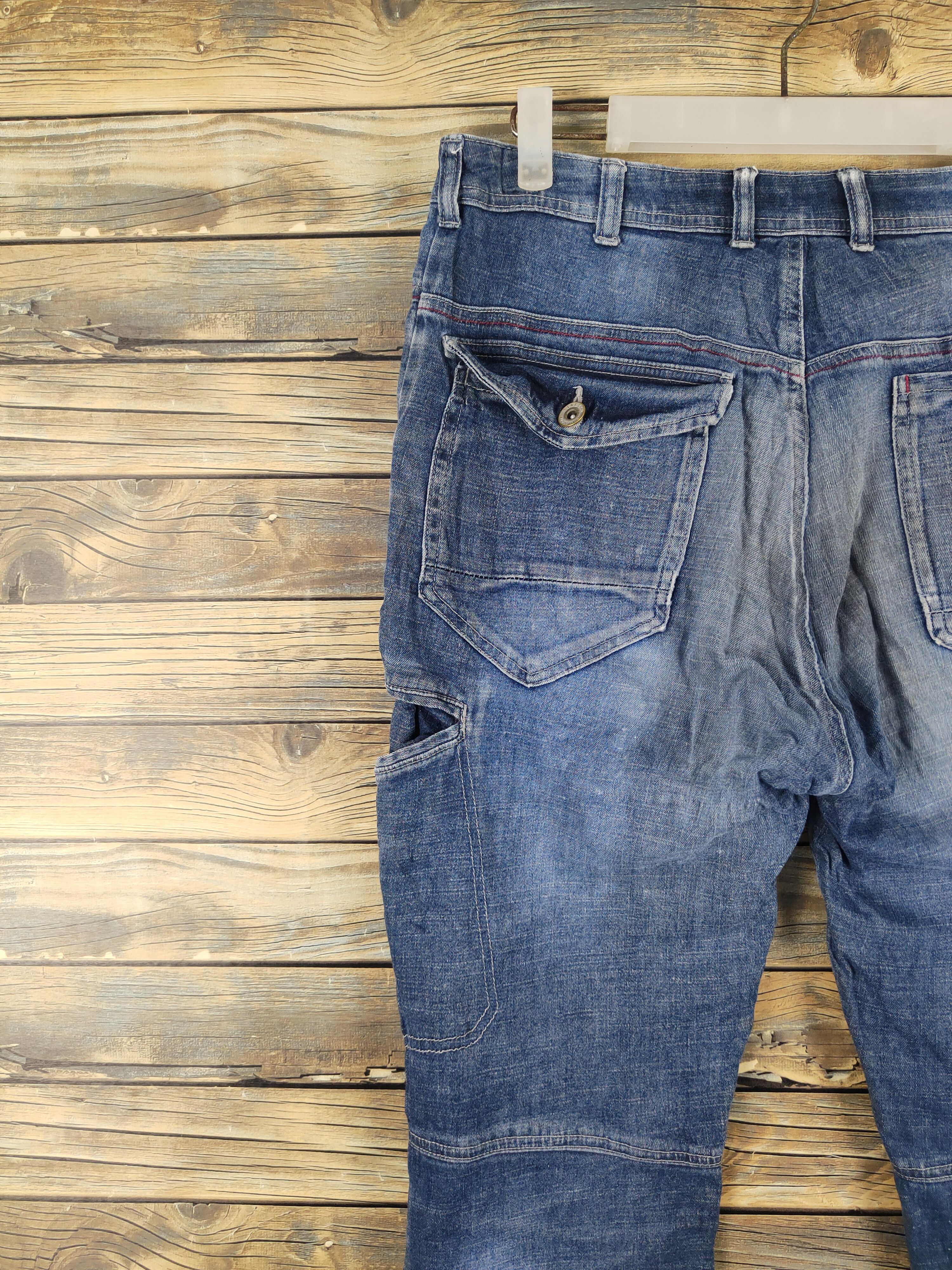 Japanese Brand FieldCore Dark Blue Distressed Ripped Soft Jeans #W2090 Size US 32 / EU 48 - 8 Thumbnail