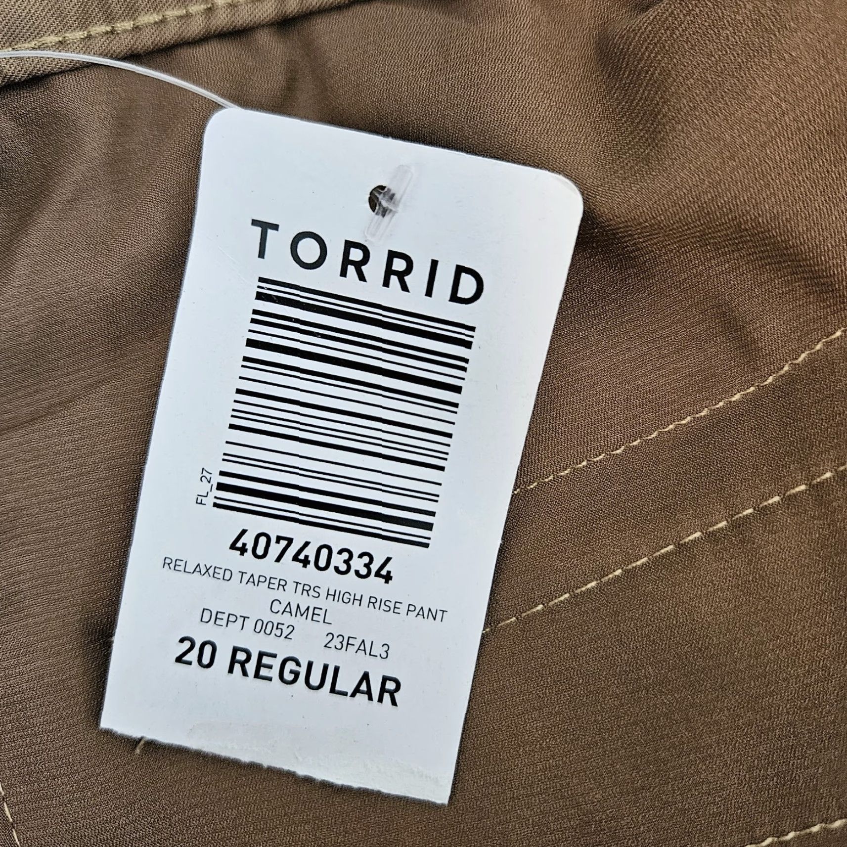 Torrid Torrid Women's Relaxed Taper City Twill Pant Sz 20R Camel Size 42" / US 20 - 7 Thumbnail