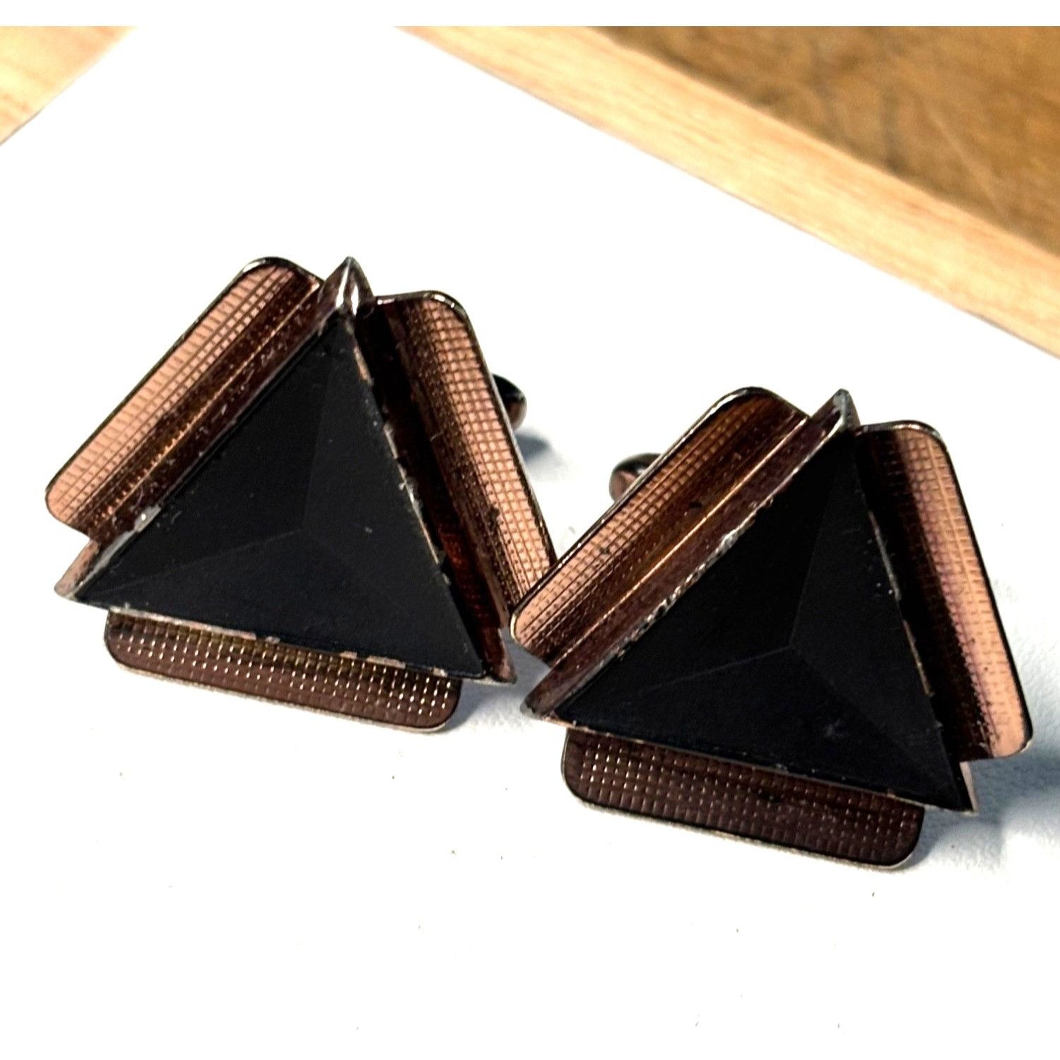Other Vintage Copper & Black Geometric Cufflinks Size ONE SIZE - 1 Thumbnail