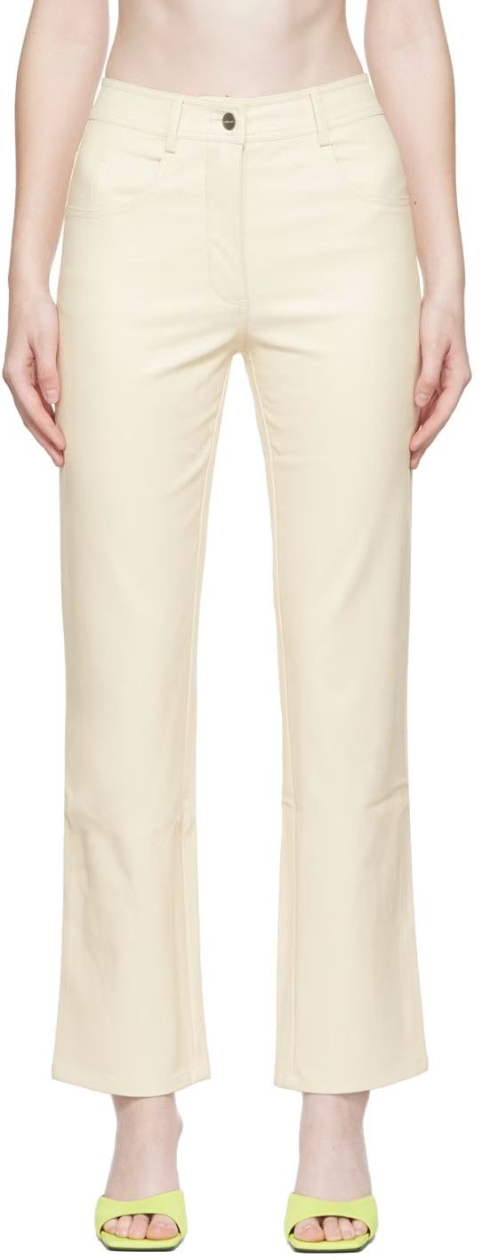 Miaou o1mle0425 Junior Leather Pant in Off White Size 32" / US 10 / IT 46 - 2 Thumbnail