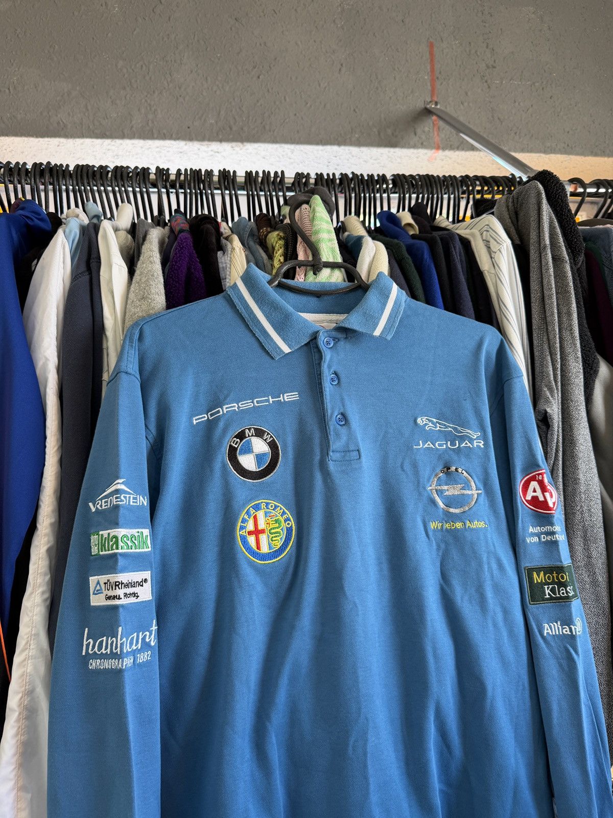 Porsche Design Vintage Long Sleeve Racing Avd Porsche Men’s BMW Blue Tee Size US L / EU 52-54 / 3 - 2 Thumbnail