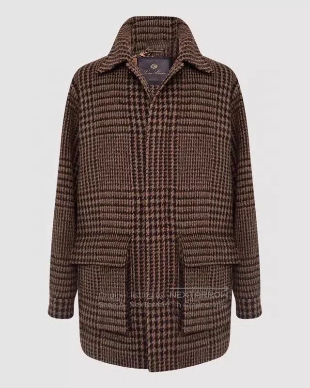 Loro Piana Loro Piana Houndstooth Pattern Coat, Wool and Alpaca Blend Size M / US 6-8 / IT 42-44 - 1 Thumbnail