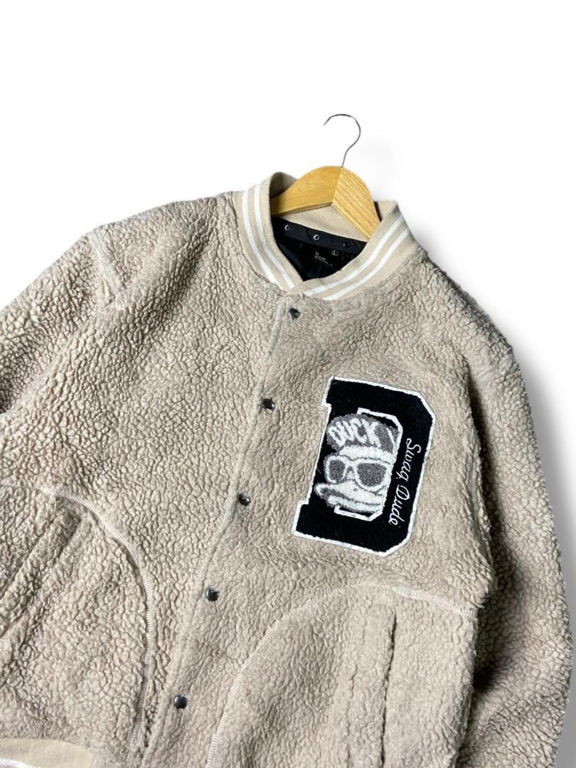 Japanese Brand B One Soul x Duck Dude Quackers Fleece Varsity Jacket (137) Size US L / EU 52-54 / 3 - 6 Thumbnail