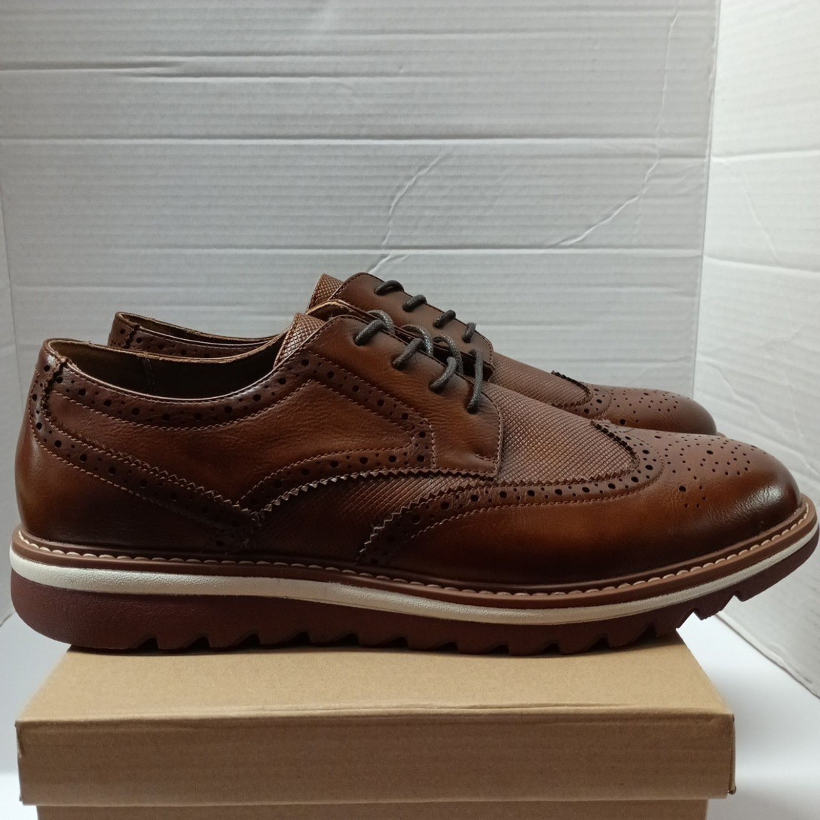 Steve Madden Men's Steve Madden Standalone Cognac Oxford Shoes Size 12 Size US 12 / EU 45 - 1 Thumbnail