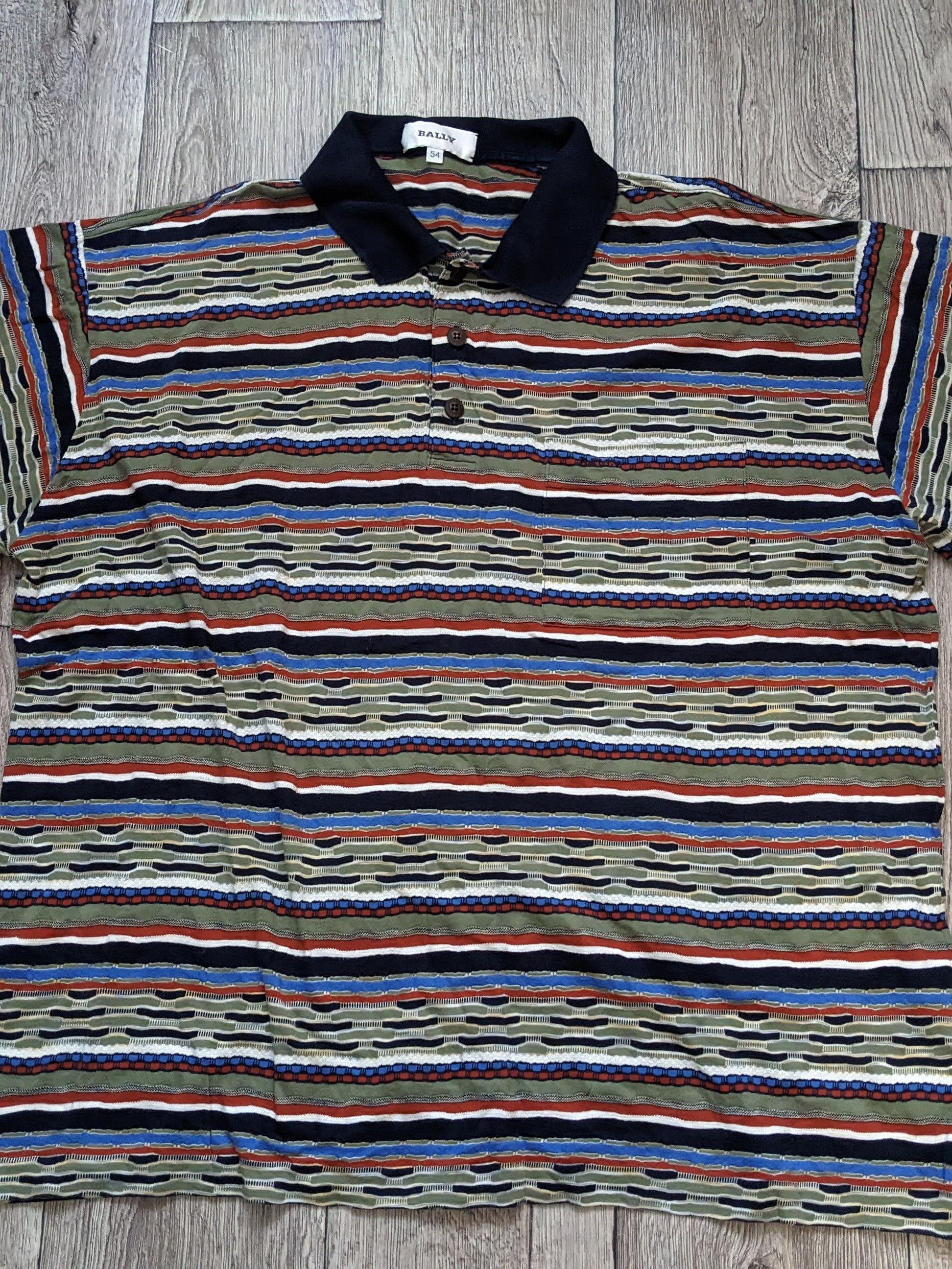 Bally Vintage Bally Colourful Stripe Collar Shirt Size US L / EU 52-54 / 3 - 1 Thumbnail