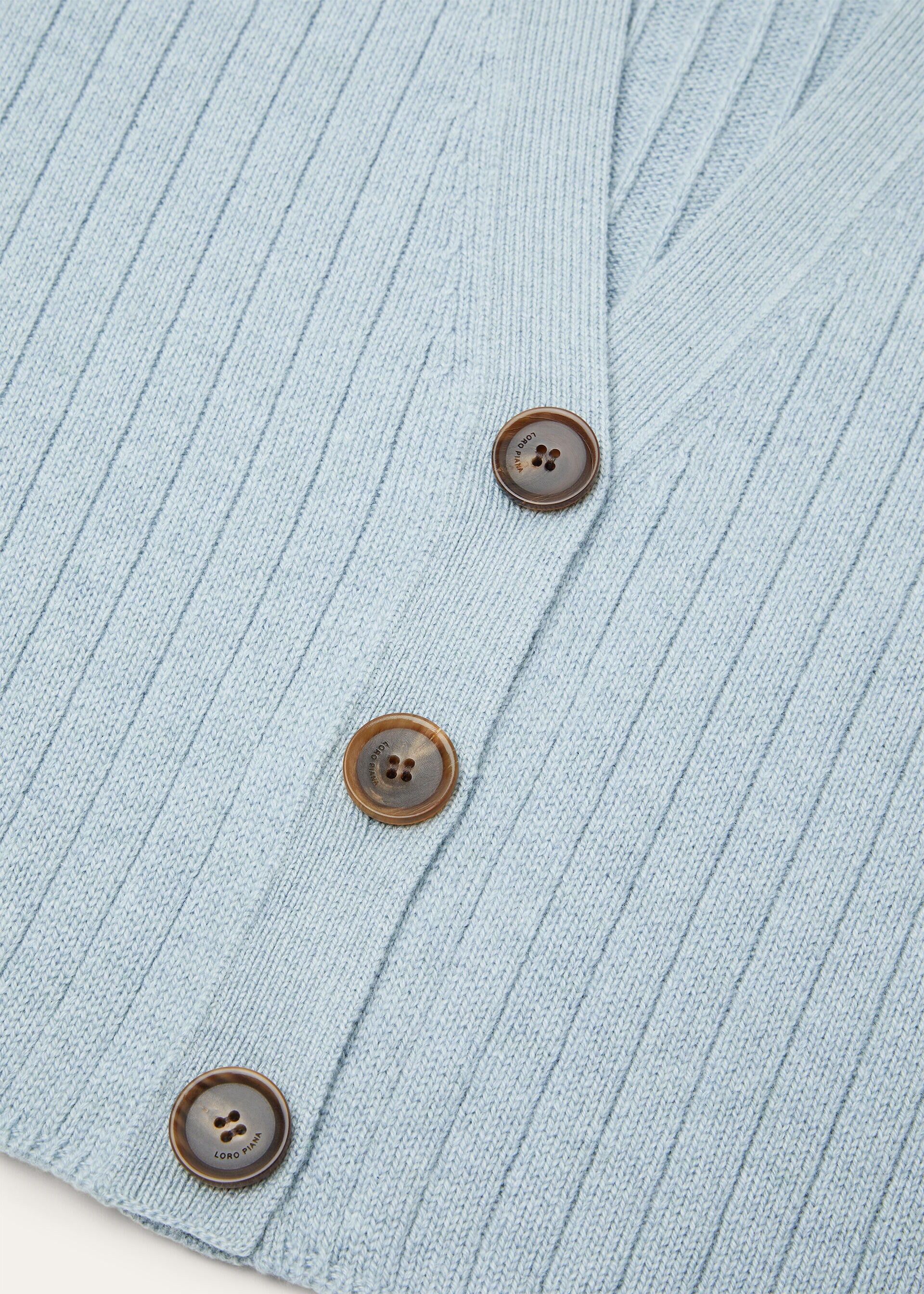 Loro Piana os11x0326 FAQ9056 Baby Coste Cardigan in Iced Snow Melange Size M / US 6-8 / IT 42-44 - 7 Thumbnail