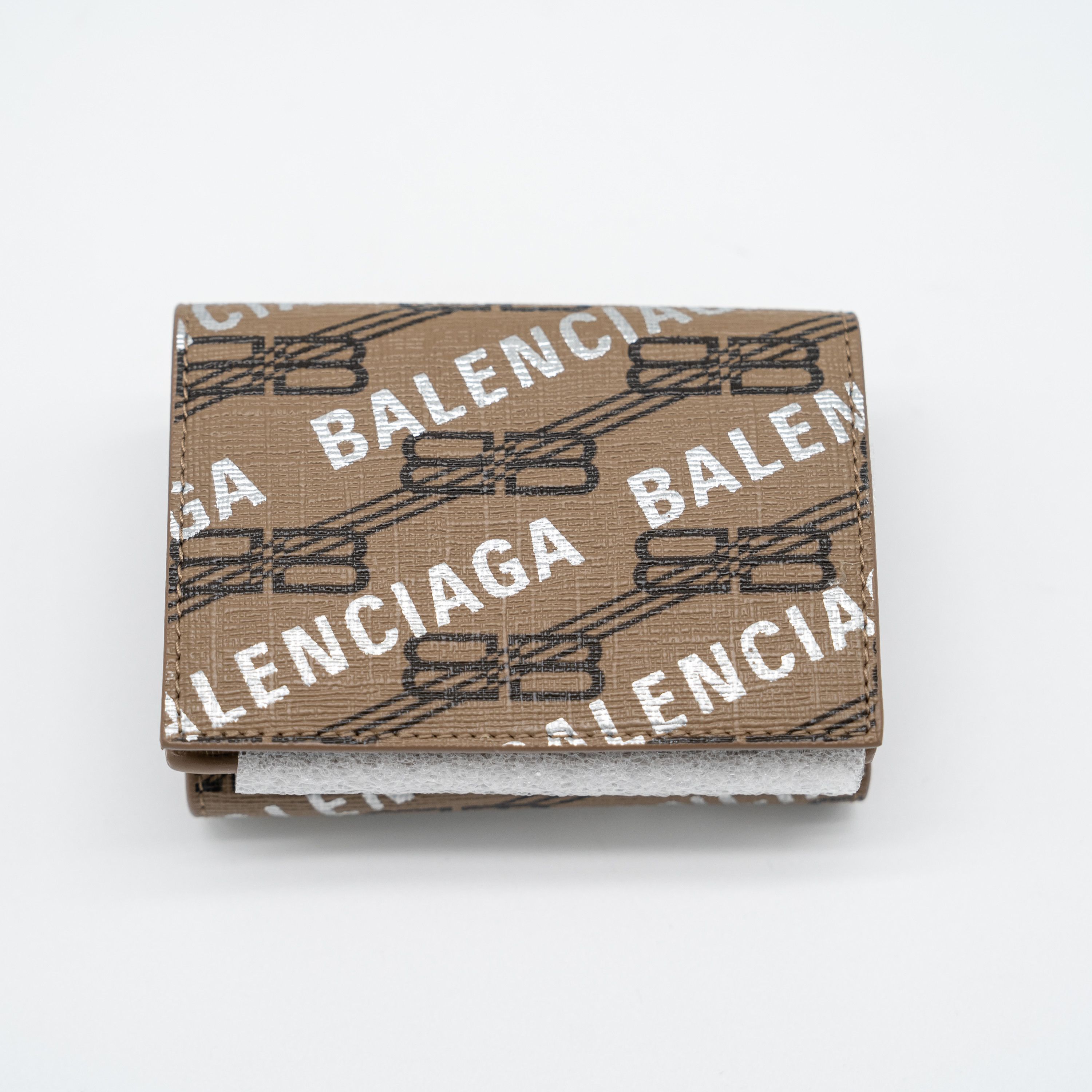 Balenciaga BALENCIAGA Tri-Fold Wallet Brown BB Monogram Leather Size ONE SIZE - 1 Thumbnail