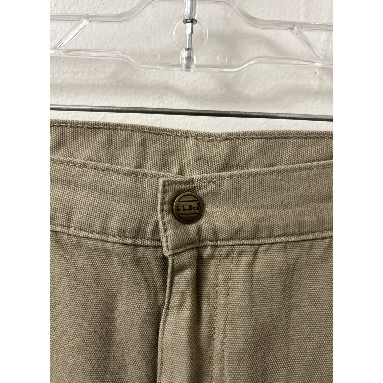 Vintage VINTAGE L.L. Bean Pathfinder Pants Mens 34x28 Khaki Tan Canvas Straight Leg YKK Zip Fly Button Closure casual workwear 5-Pocket Mens Regular Beige Size US 34 / EU 50 - 5 Thumbnail