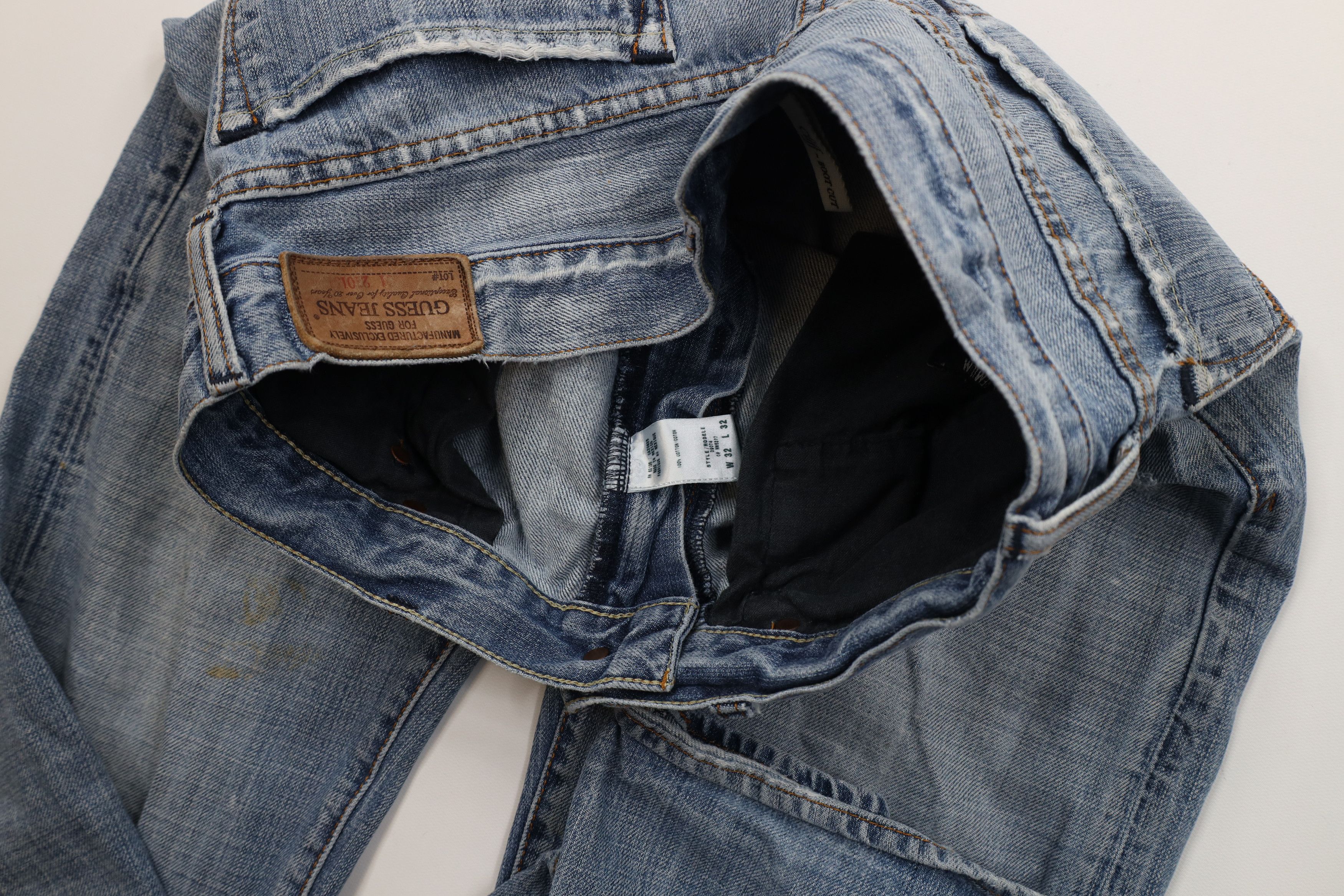 Guess Vintage Y2K Guess Wide Leg Bootcut Denim Jeans Blue Cotton Size US 32 / EU 48 - 10 Thumbnail