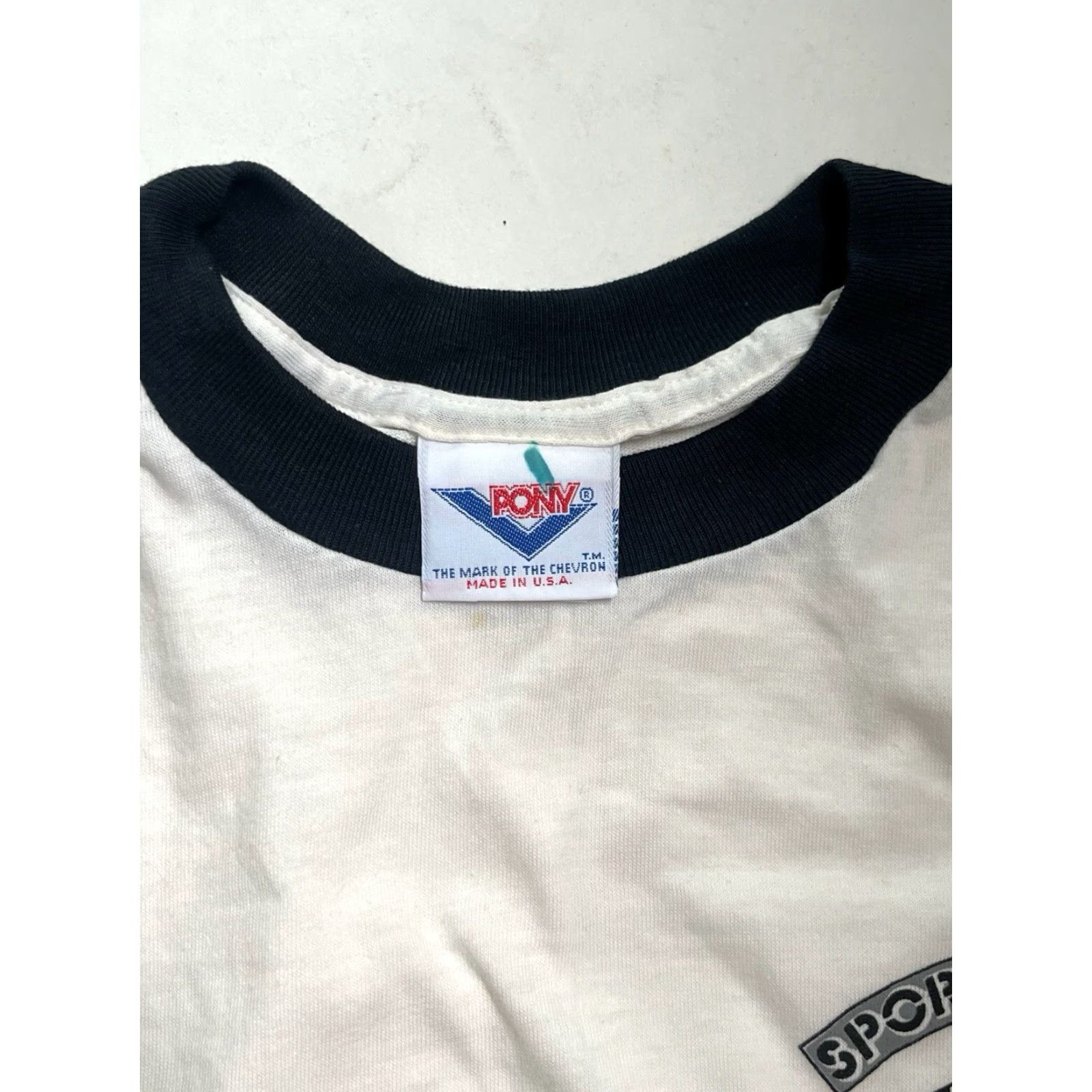 PONY VINTAGE PONY T-SHIRT Mens White 90s Deadstock NWT 50/50 Made in USA Crew Neck Ringer Shirt Size US M / EU 48-50 / 2 - 5 Thumbnail