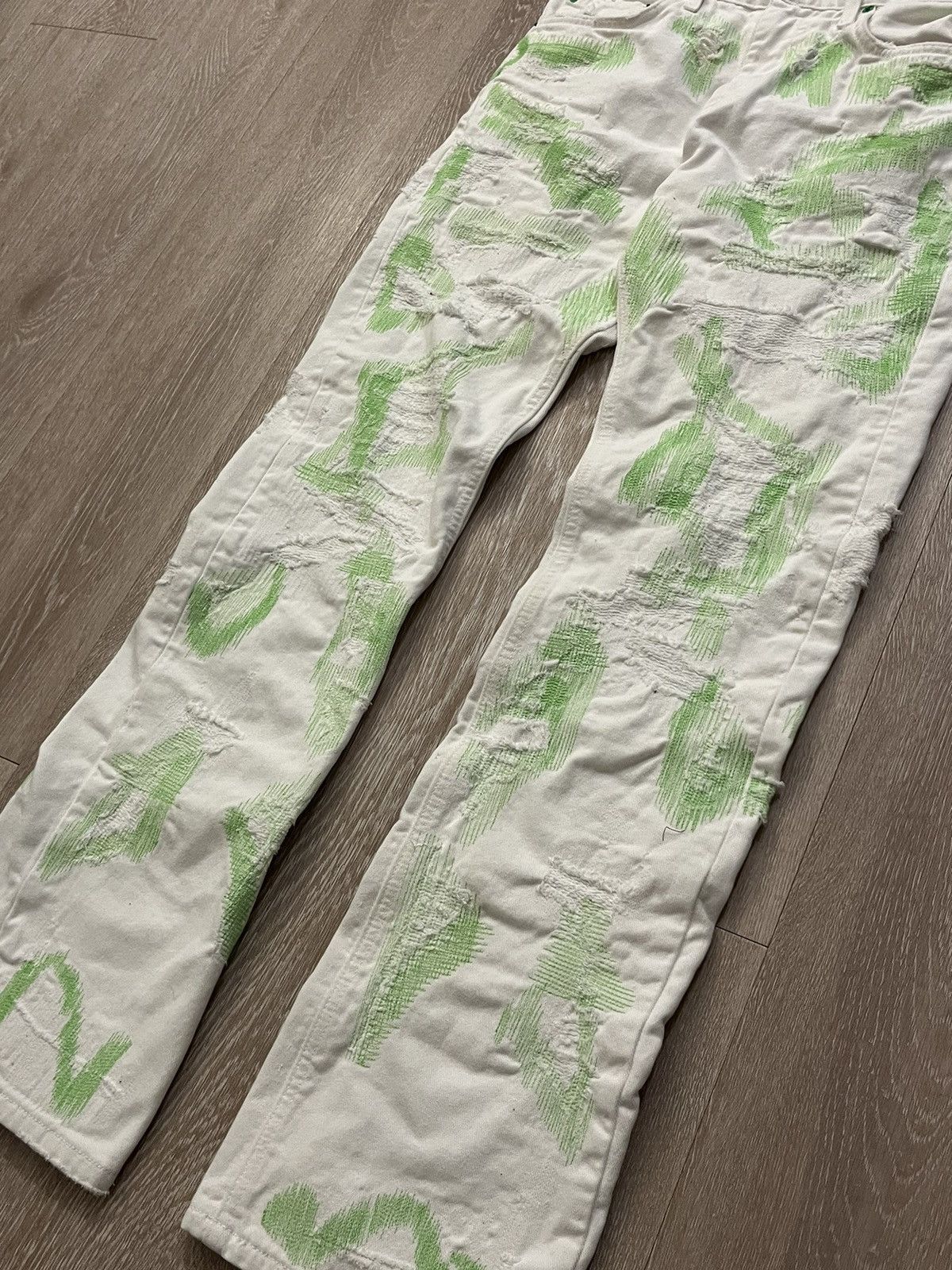 Vlone Endless White/Green Denim Size US 31 - 6 Thumbnail